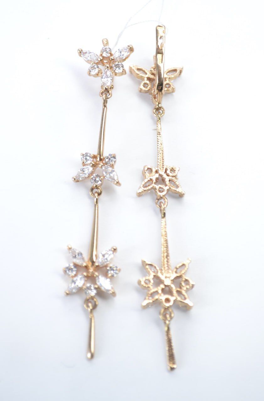 Золоті сережки з фіанітами