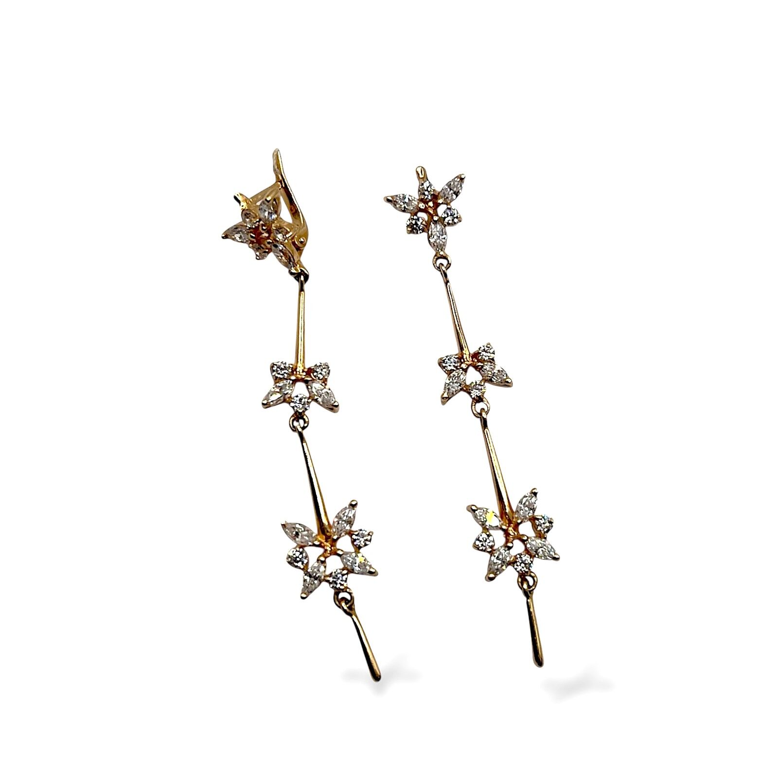 Золоті сережки з фіанітами