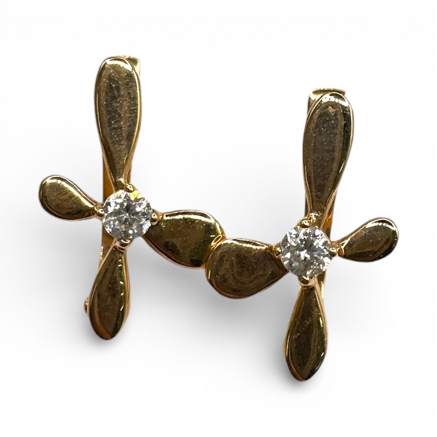 Золотые серьги с фианитами