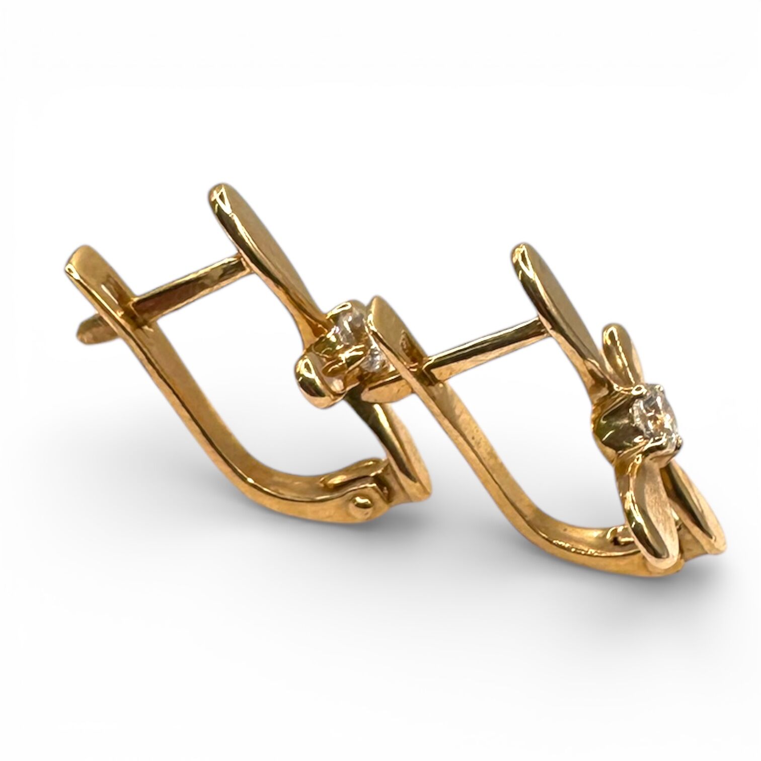 Золотые серьги с фианитами