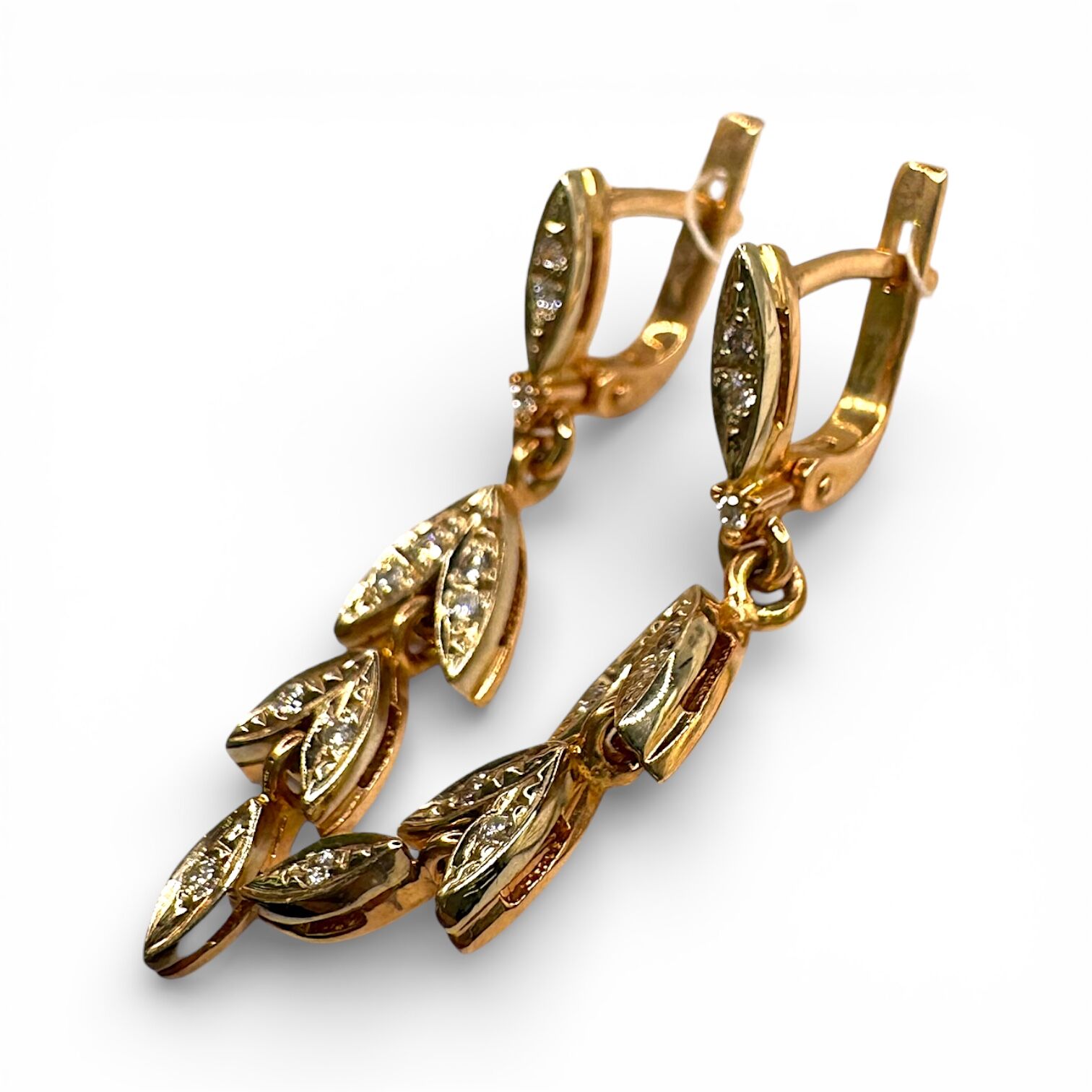 Золоті сережки з фіанітами