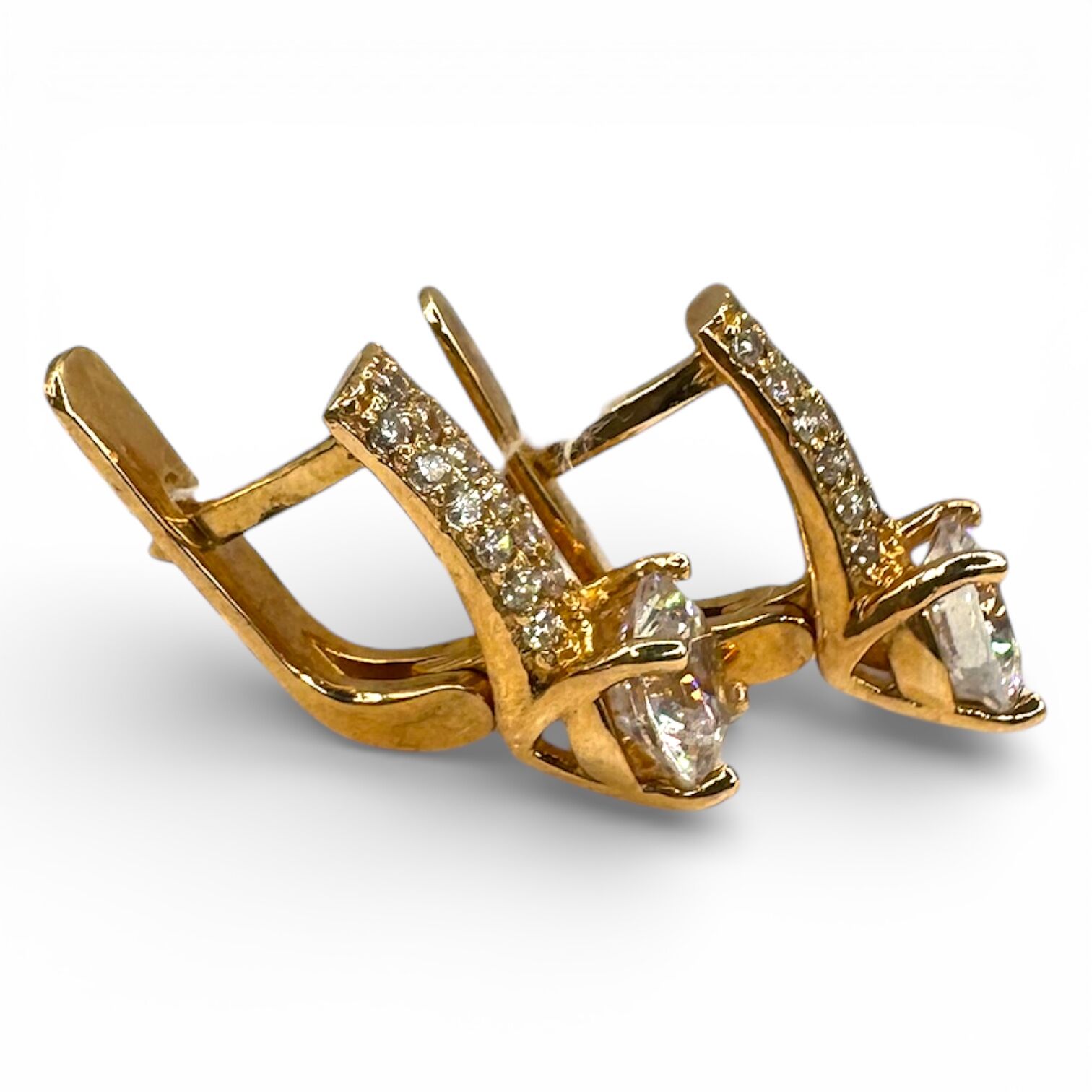 Золотые серьги с фианитами