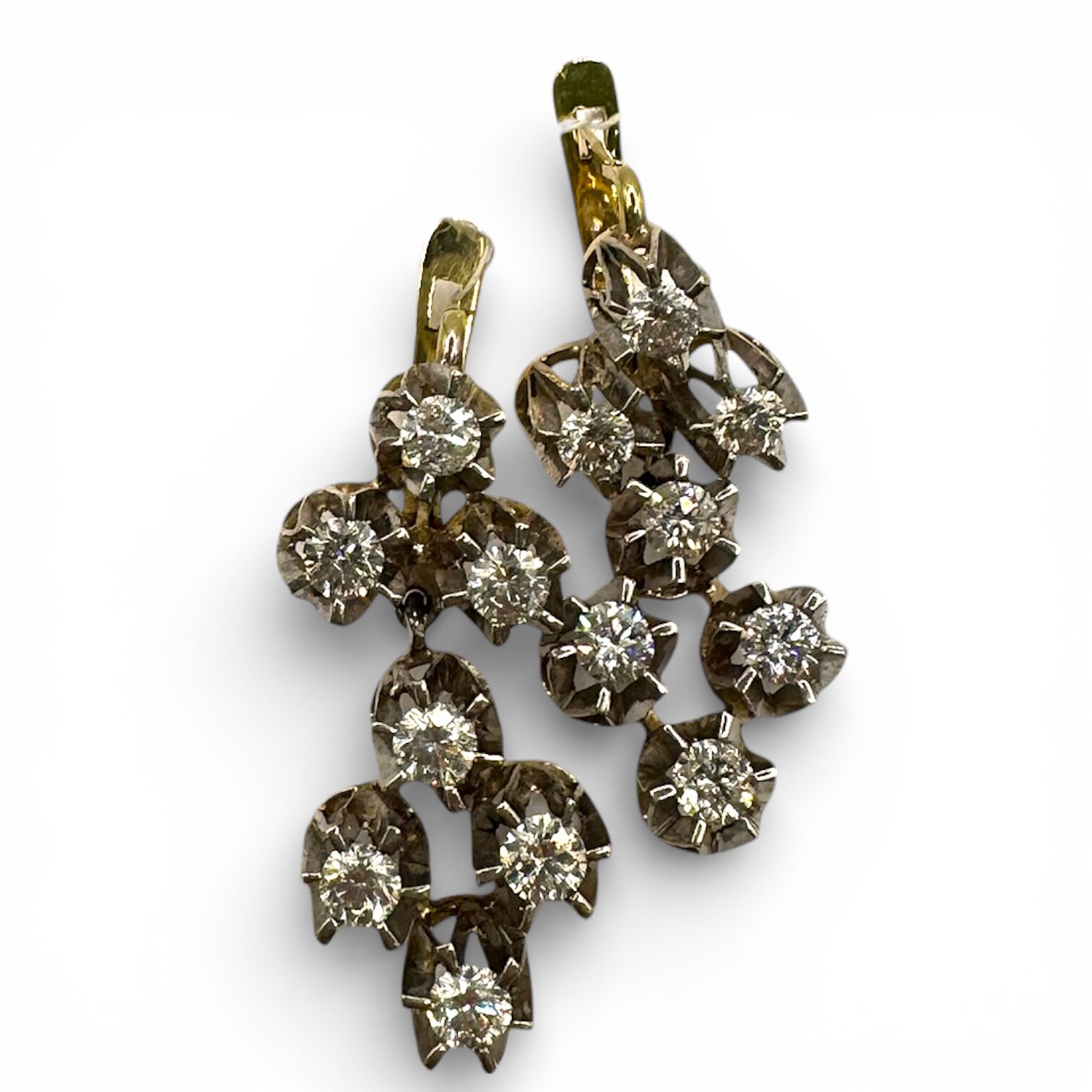 Золоті сережки з діамантами