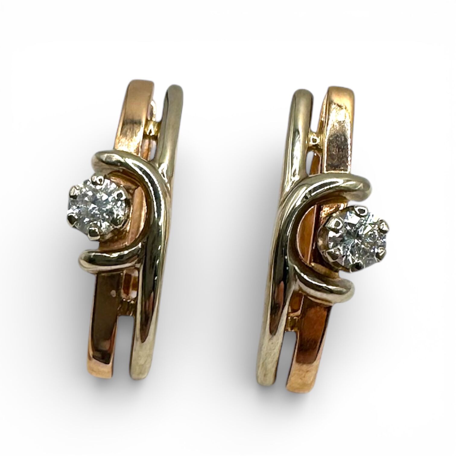 Золоті сережки з діамантами