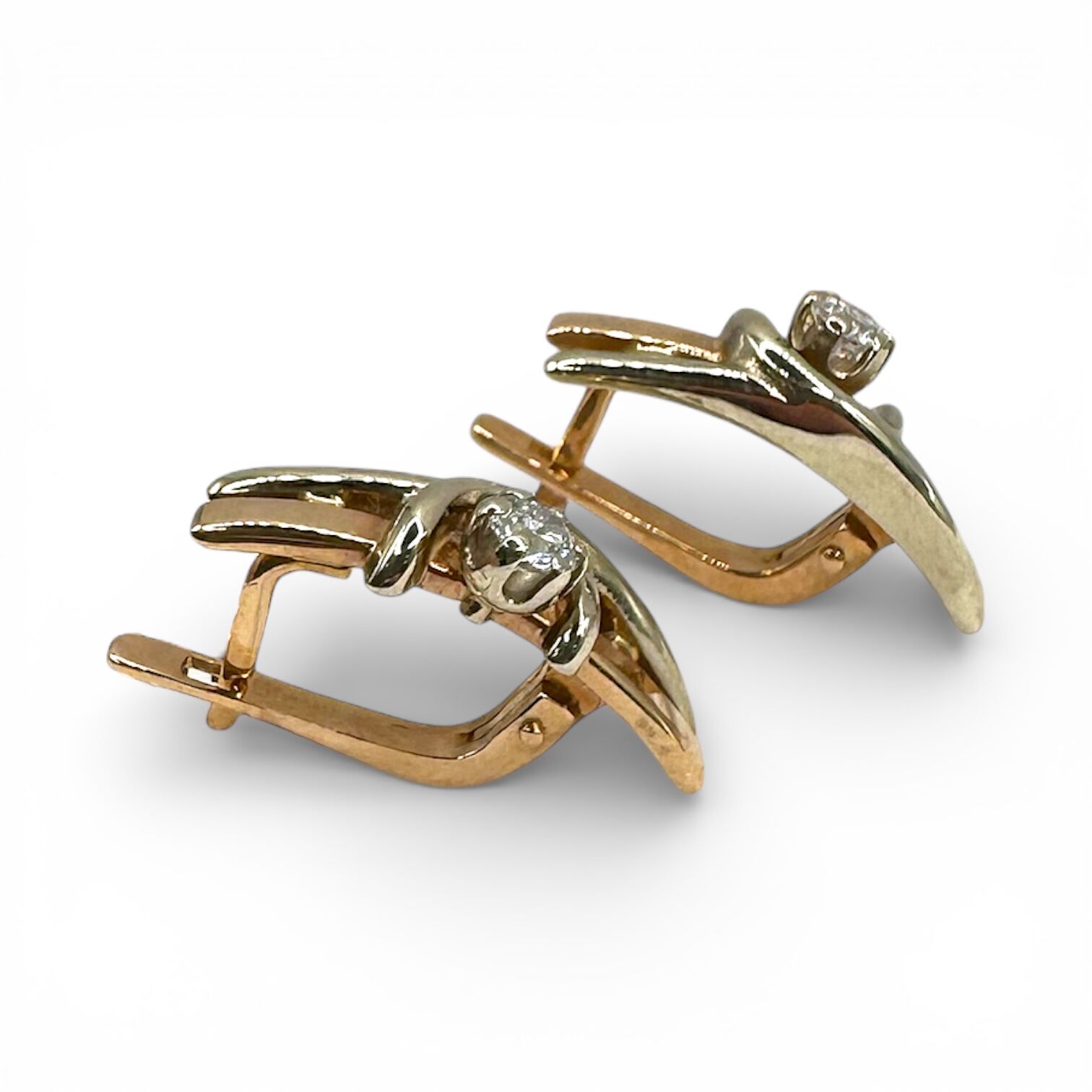 Золоті сережки з діамантами