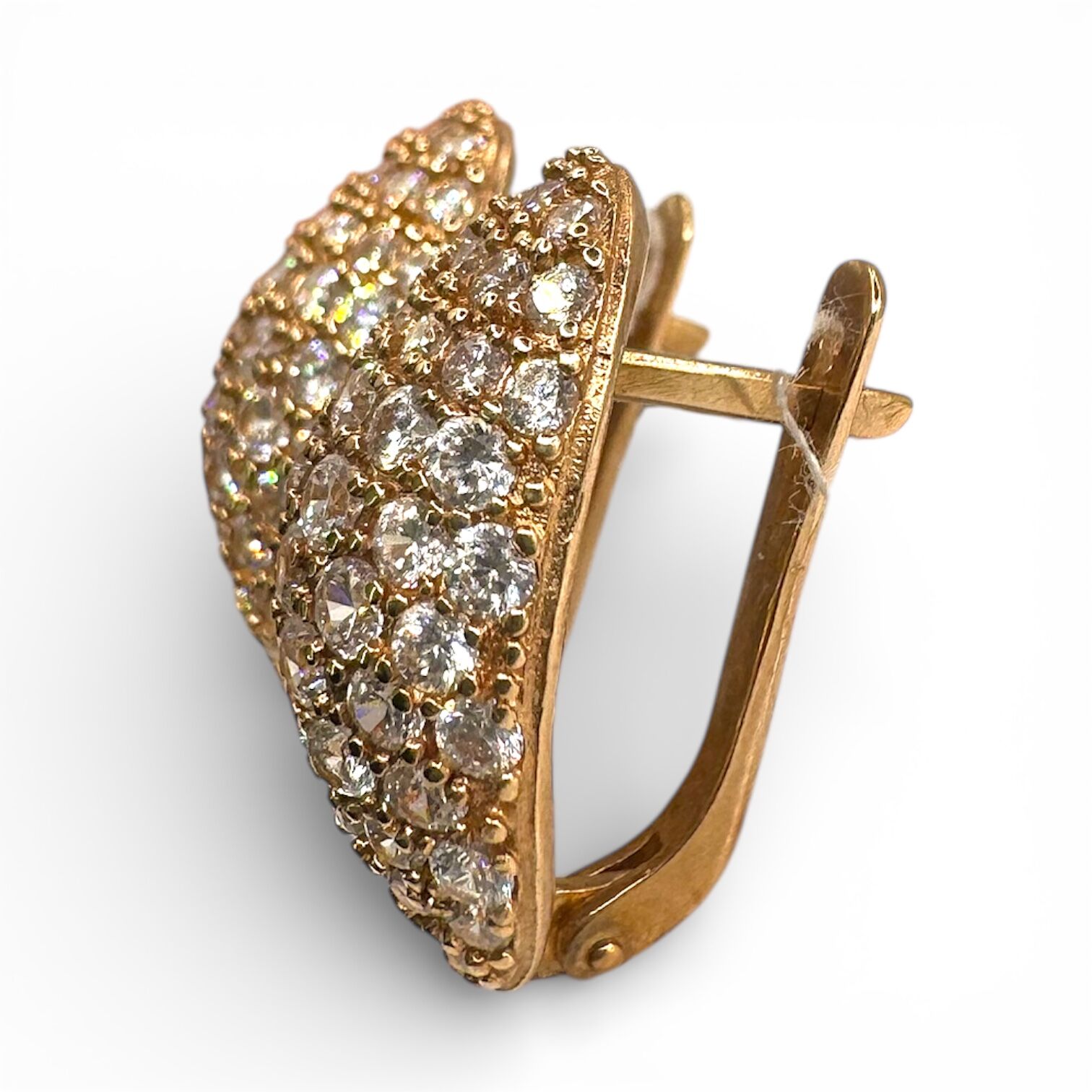 Золотые серьги с фианитами