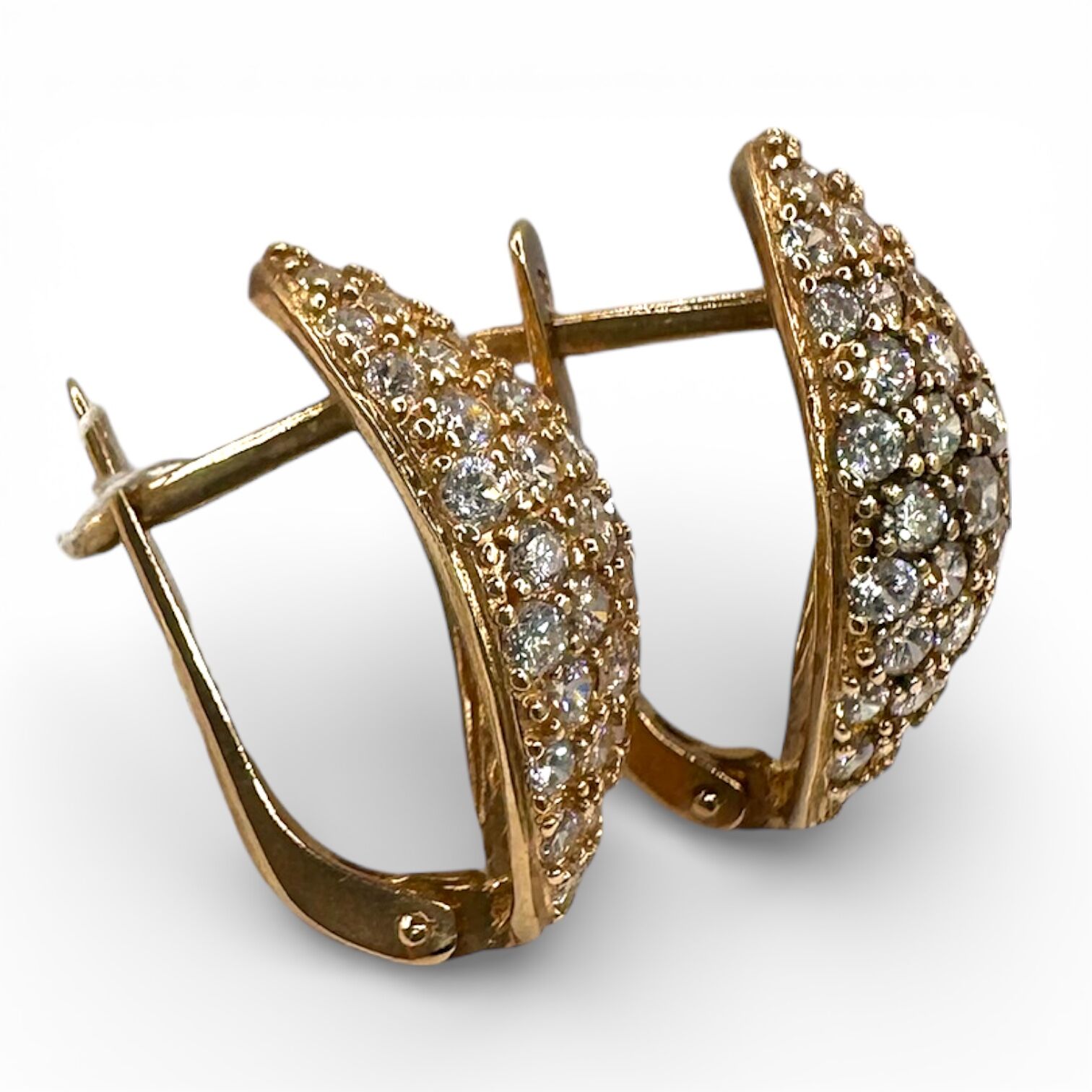 Золотые серьги с фианитами