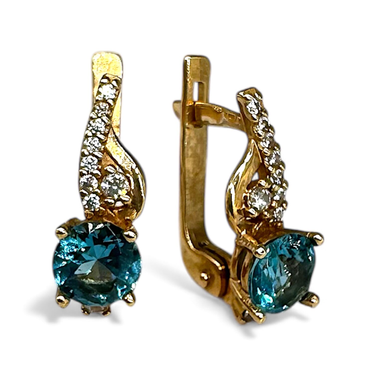 Золоті сережки з смарагдом