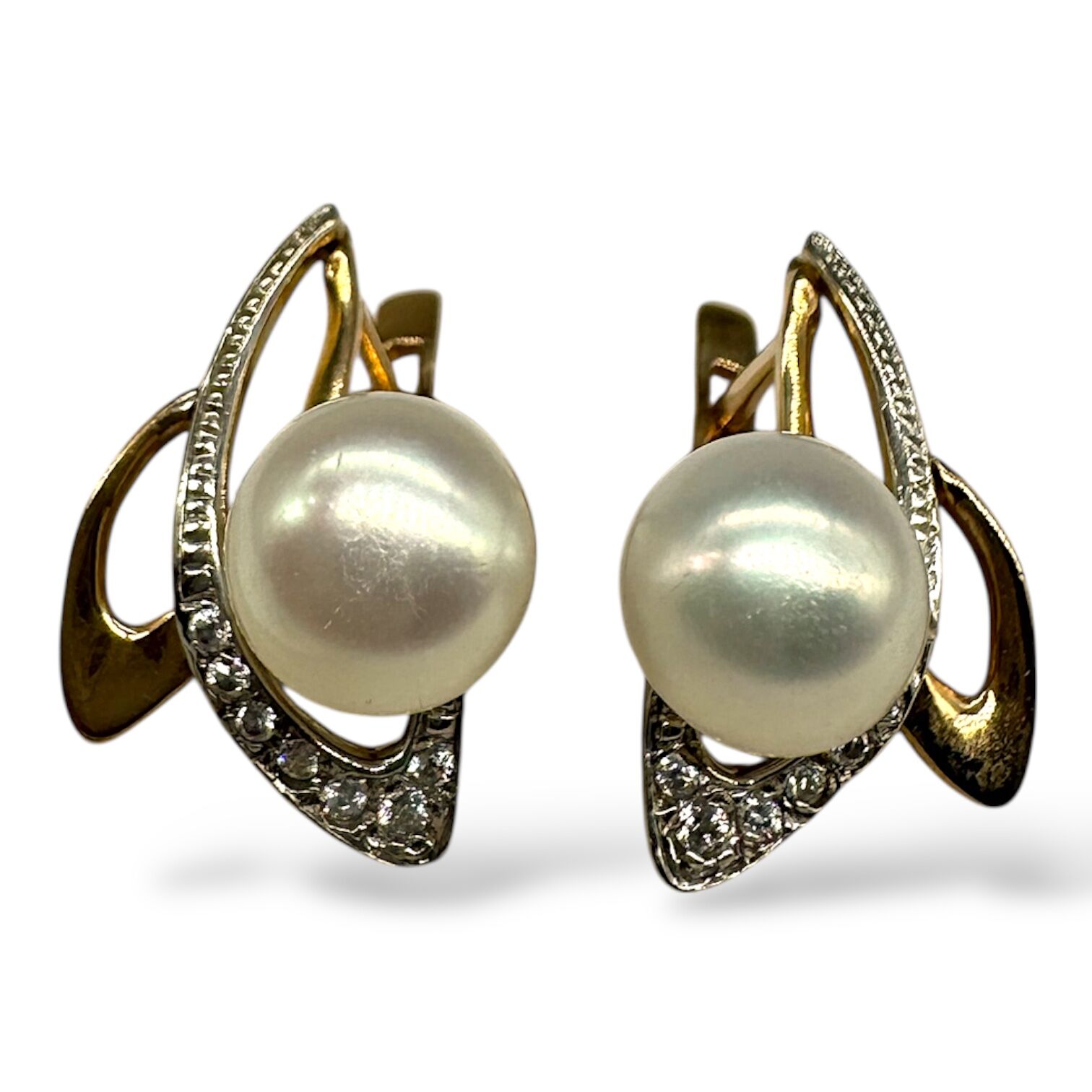 Золотые серьги с жемчугом