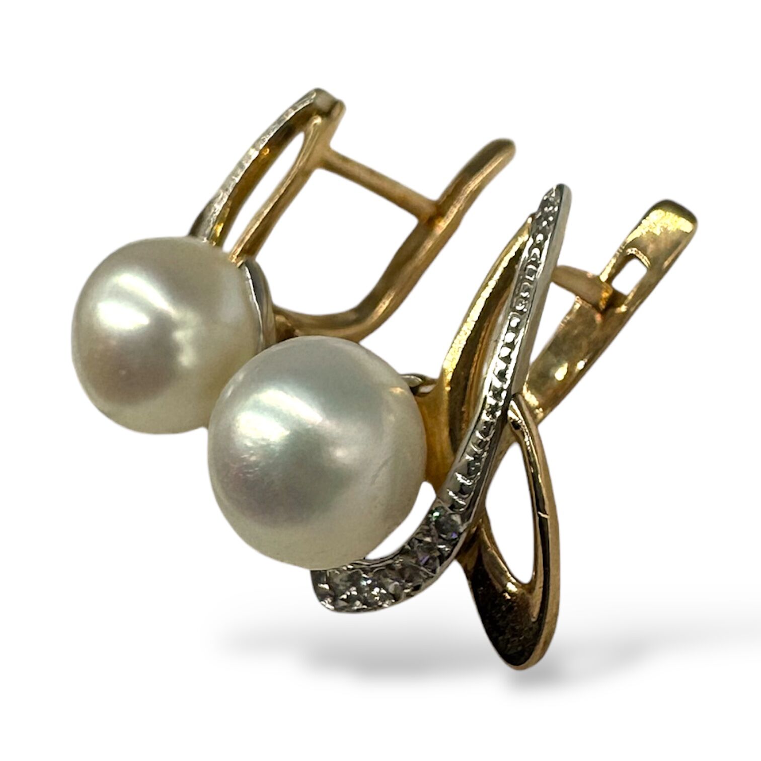 Золотые серьги с жемчугом