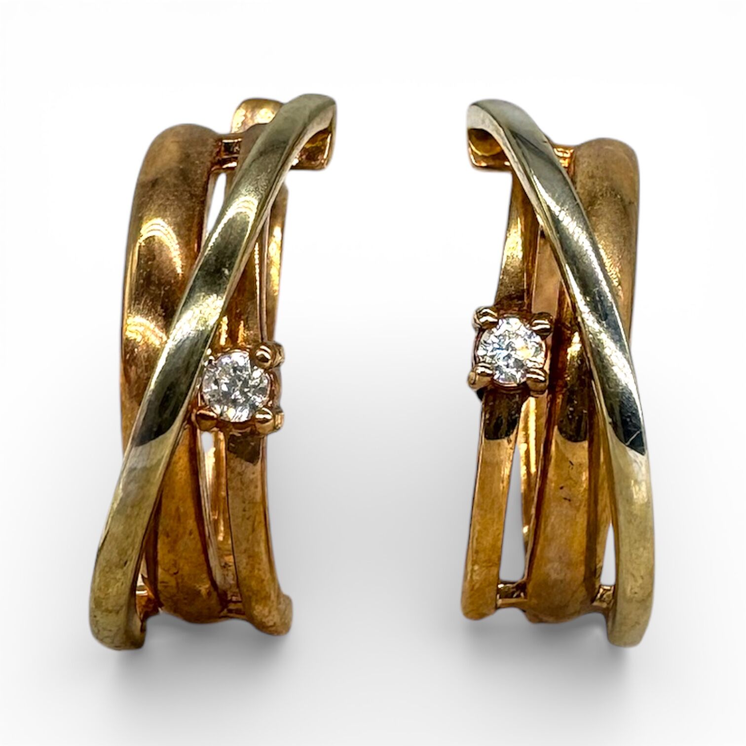 Золотые серьги с фианитами