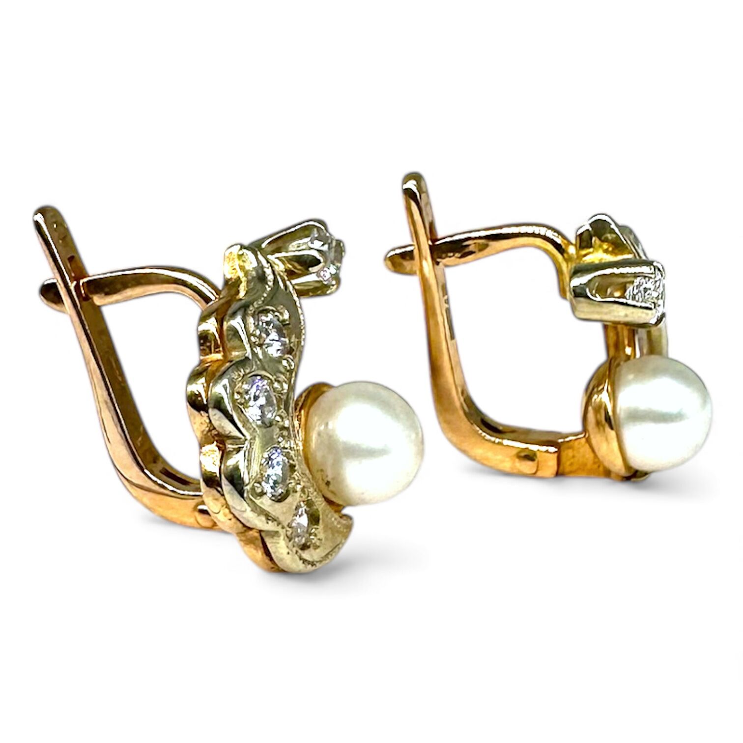 Золотые серьги с фианитами