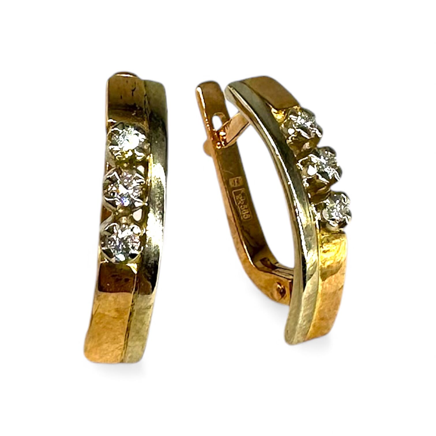 Золоті сережки з діамантами