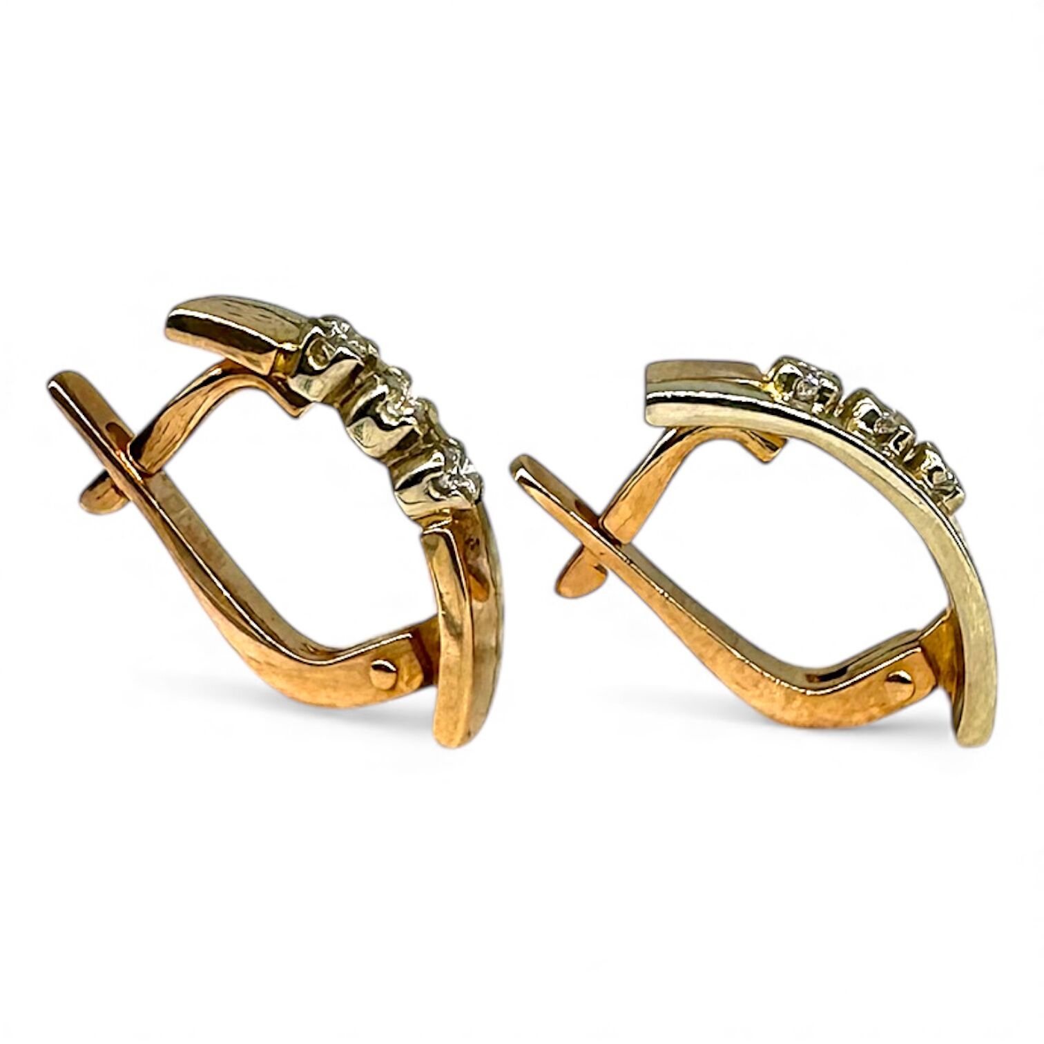 Золоті сережки з діамантами