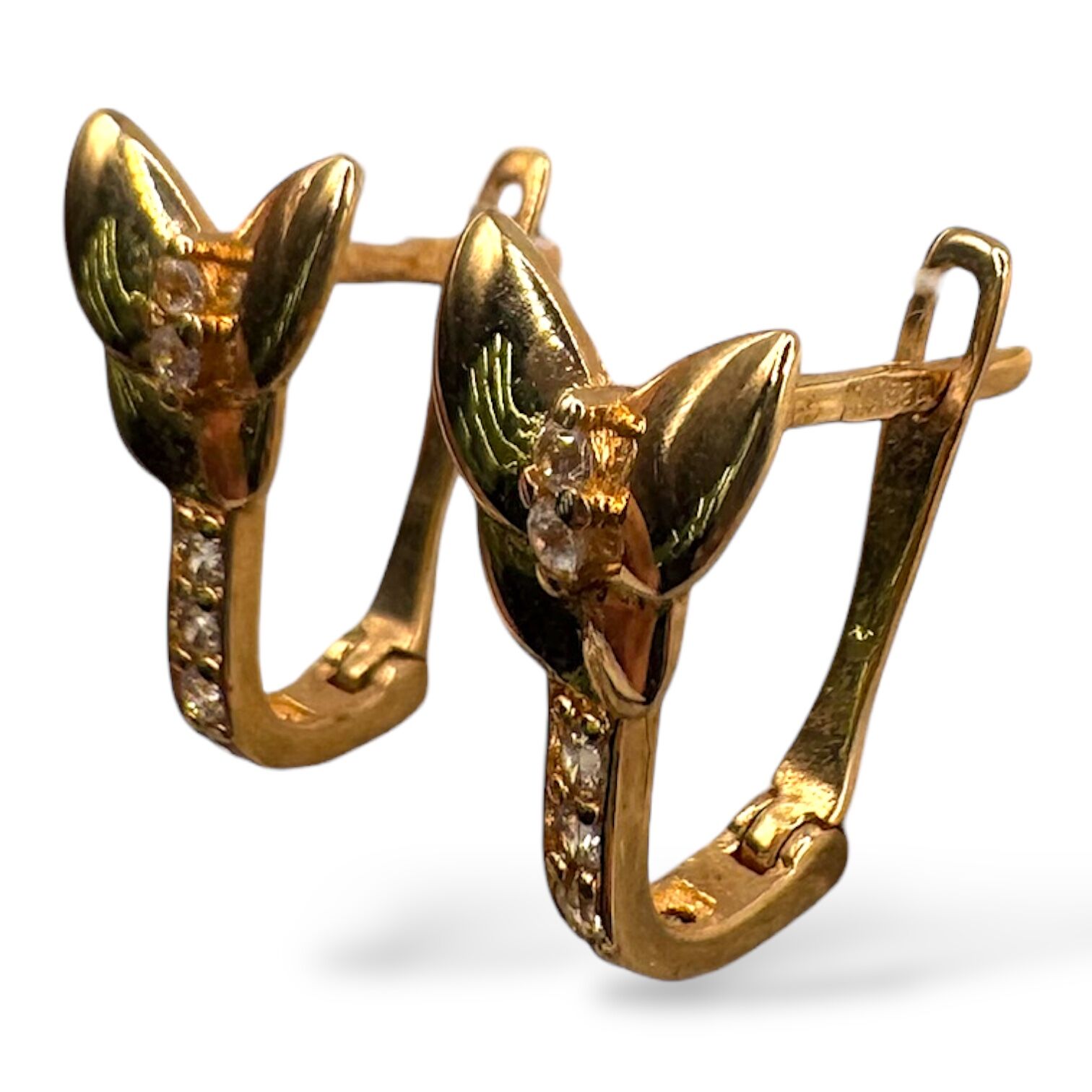 Золоті сережки з фіанітами