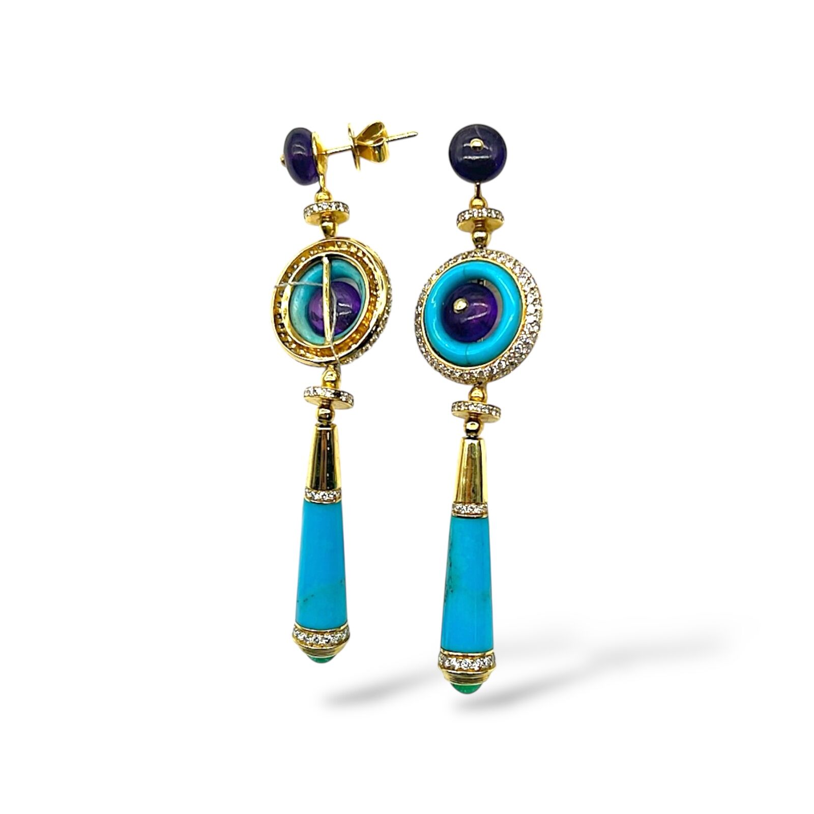 Золотые серьги с бриллиантами