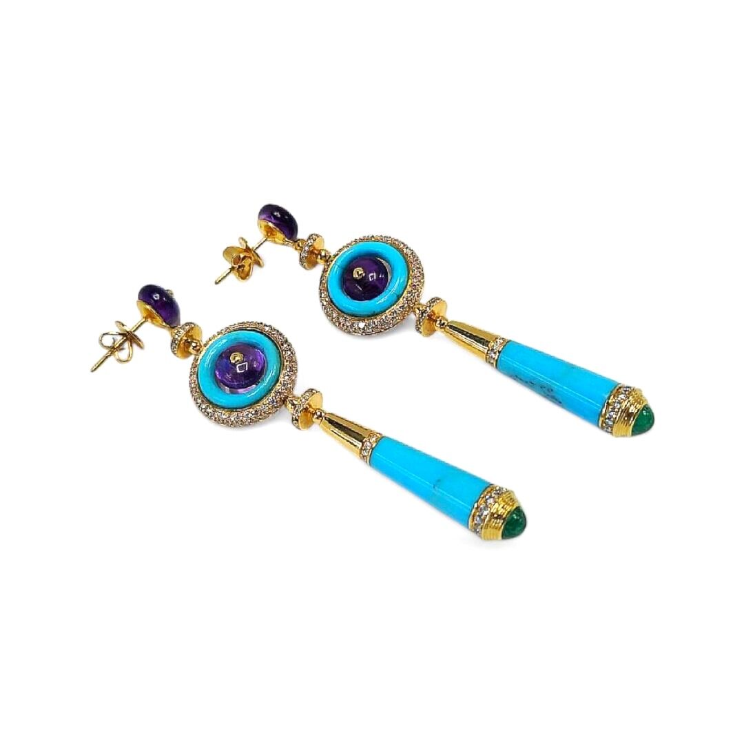 Золотые серьги с бриллиантами