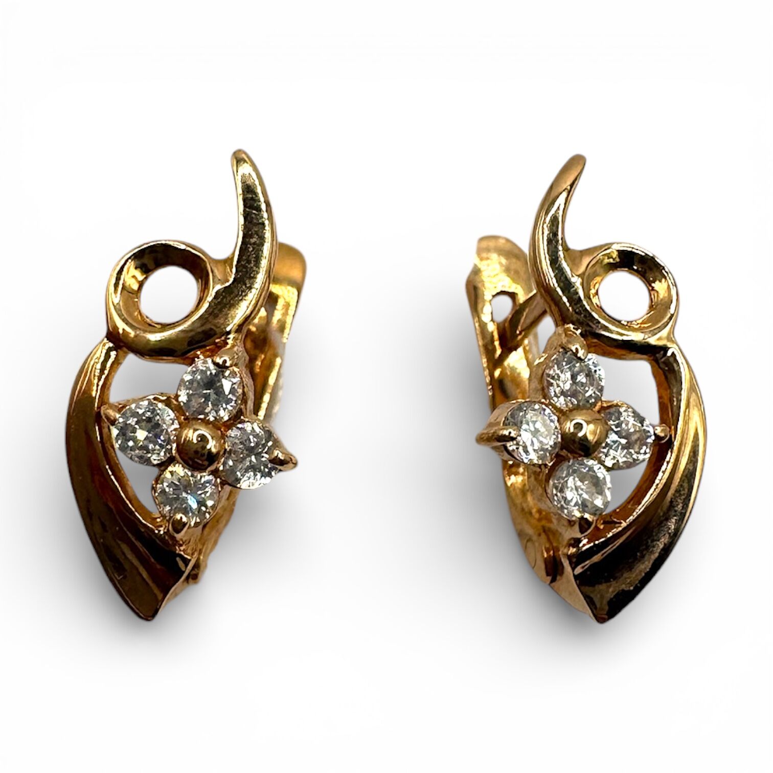 Золоті сережки з фіанітами