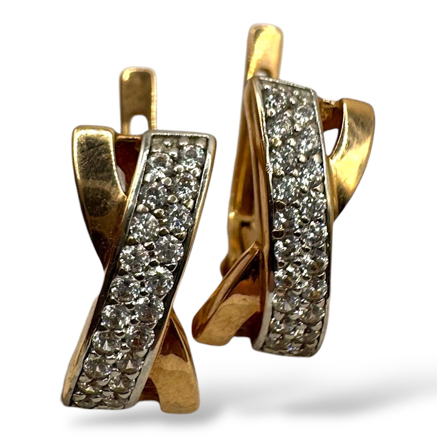 Золоті сережки з фіанітами