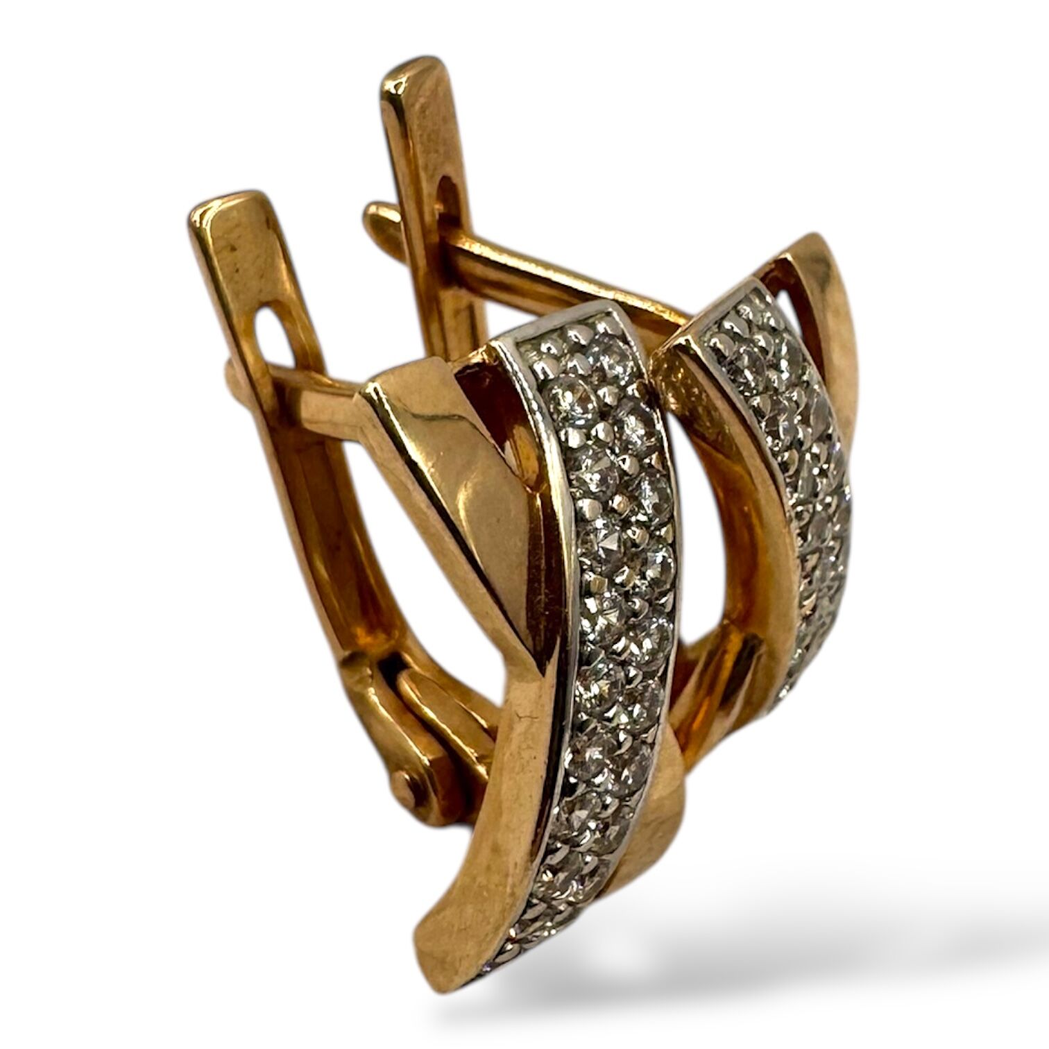 Золоті сережки з фіанітами