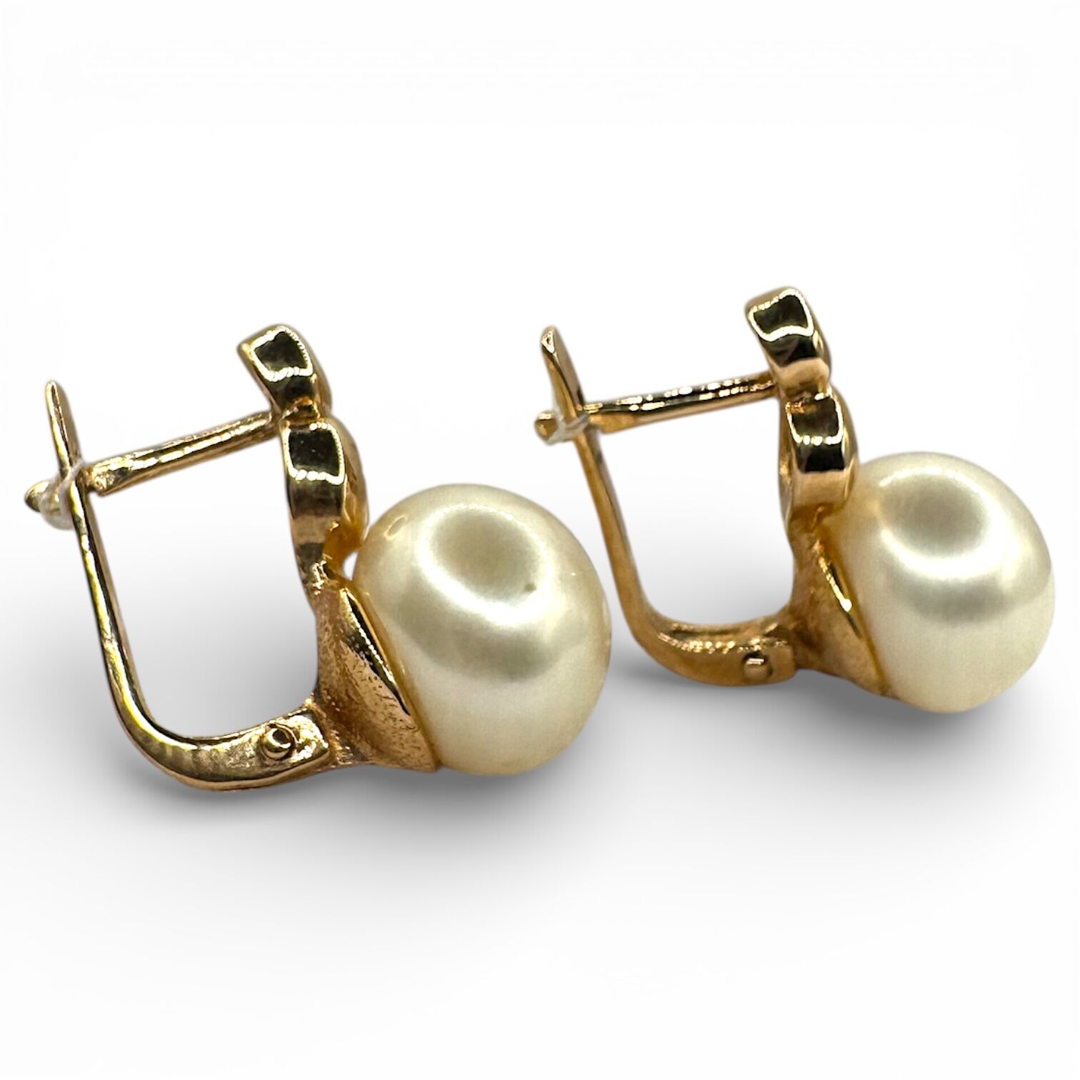 Золоті сережки з перлами