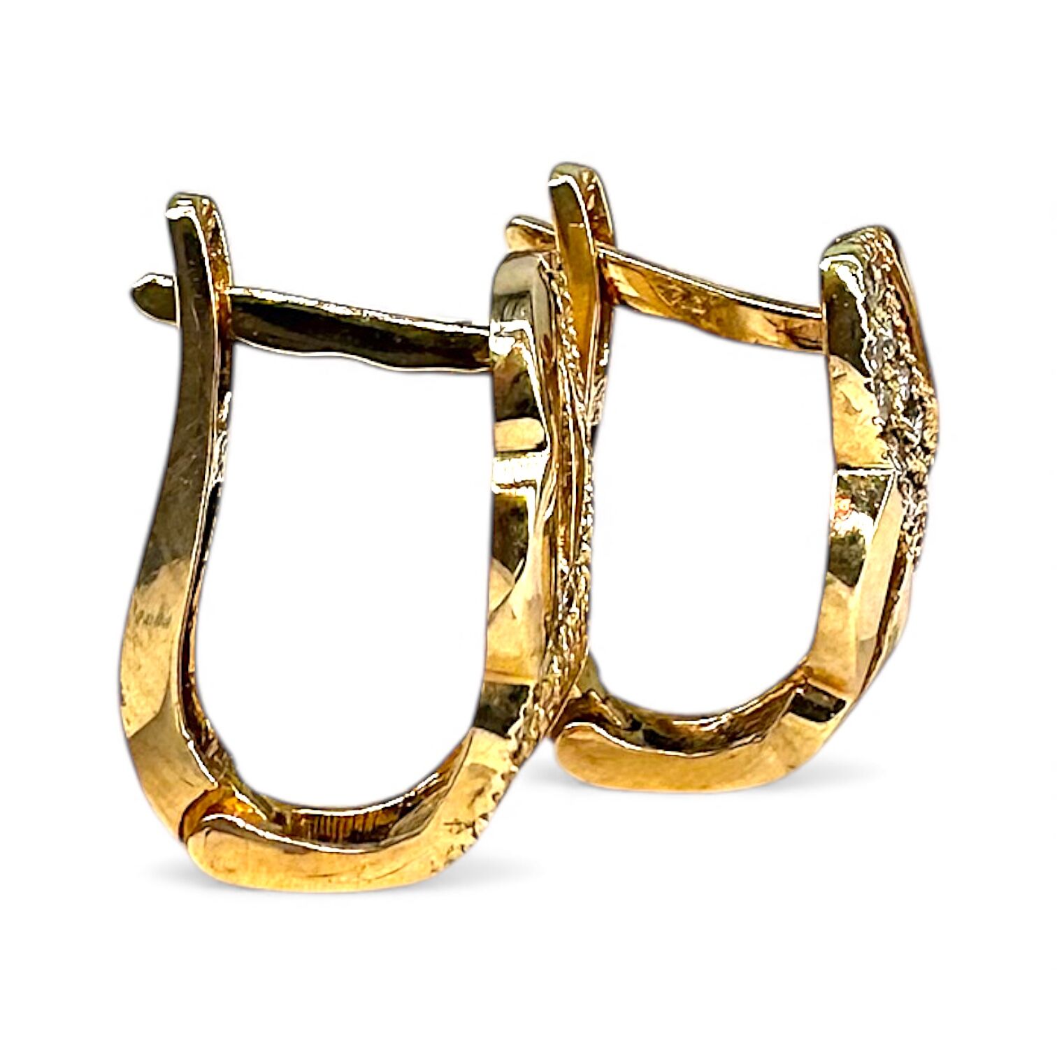 Золотые серьги с фианитами