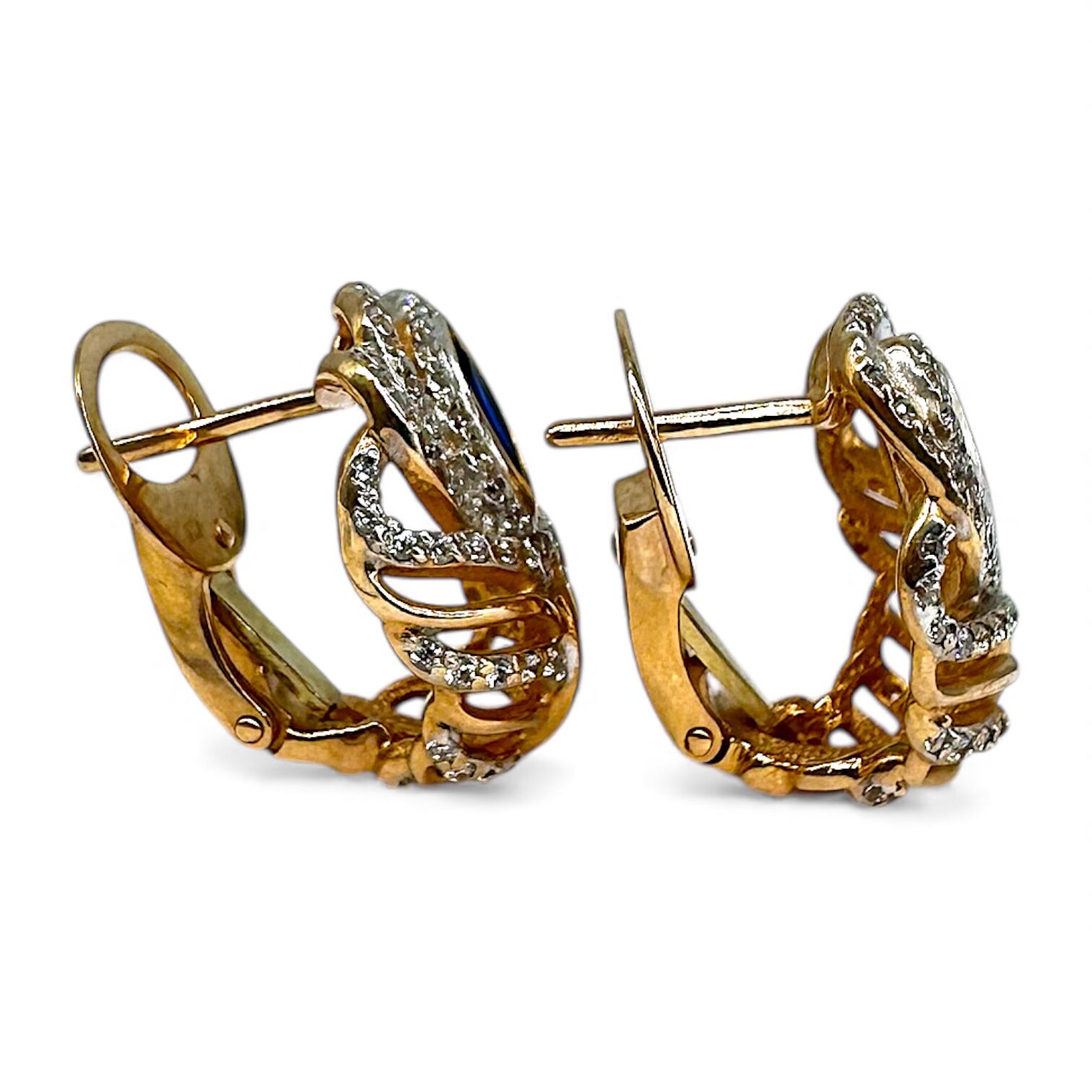 Золоті сережки з фіанітами