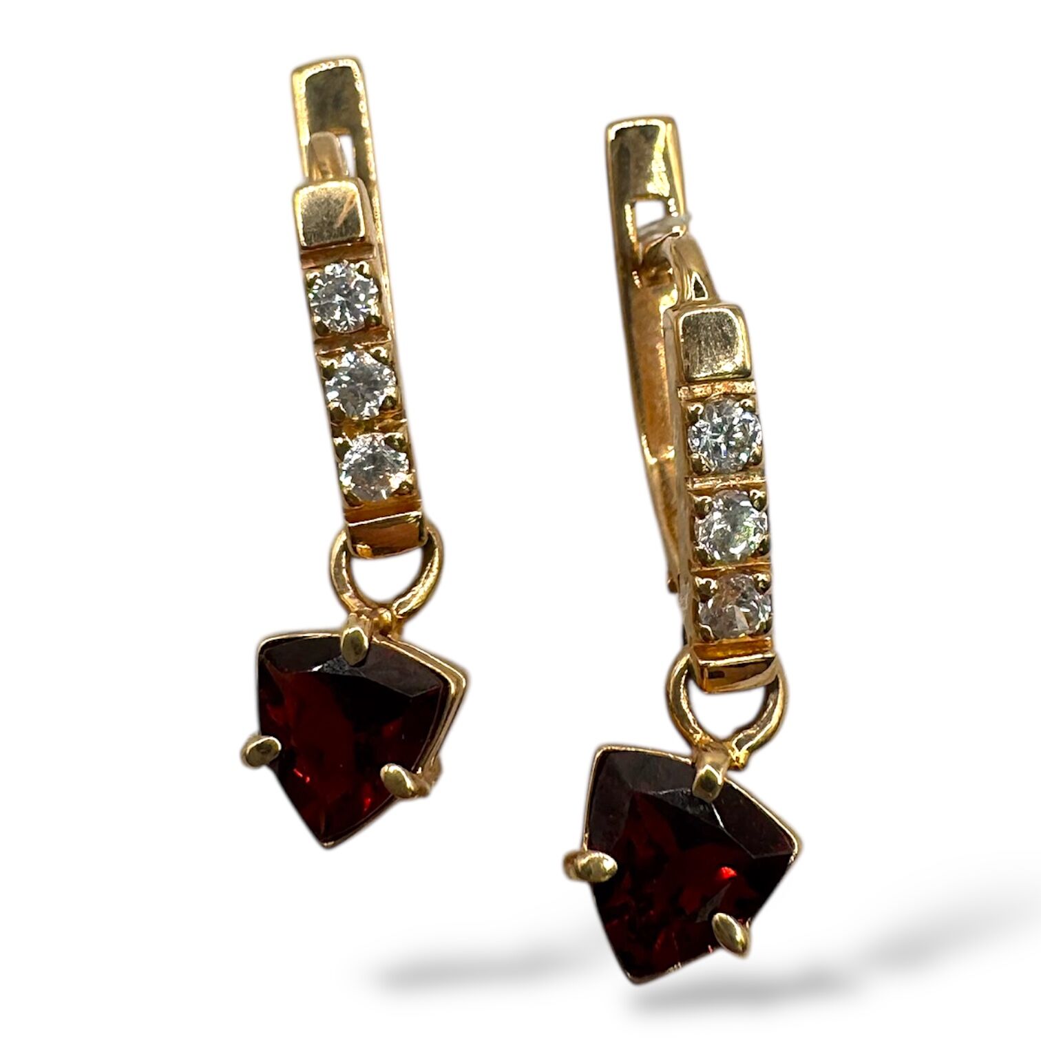 Золотые серьги с фианитами