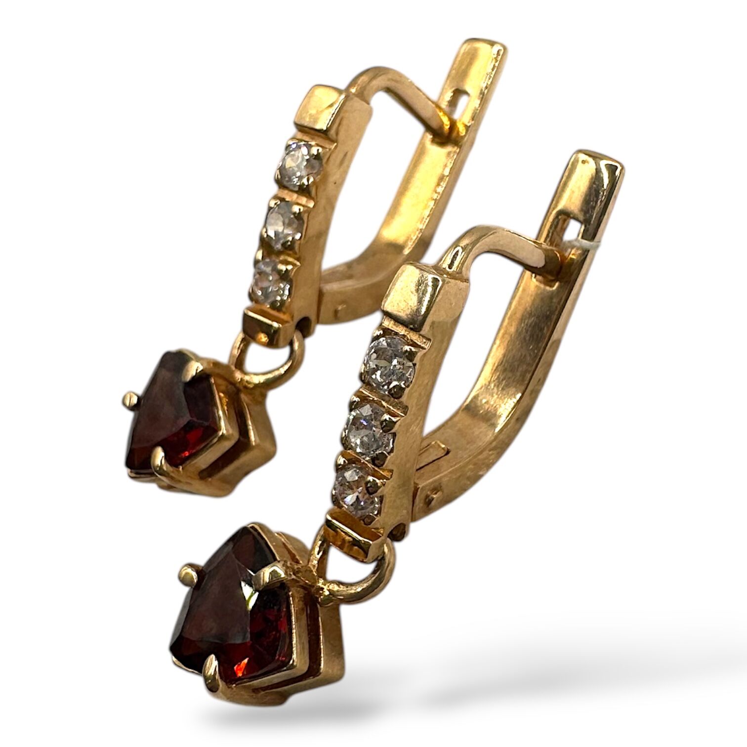 Золотые серьги с фианитами