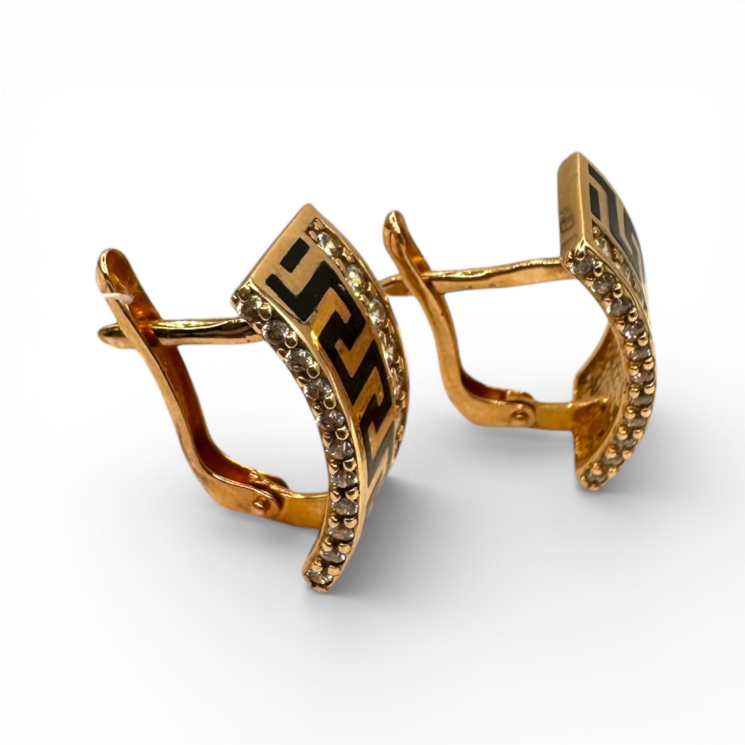 Золотые серьги с фианитами