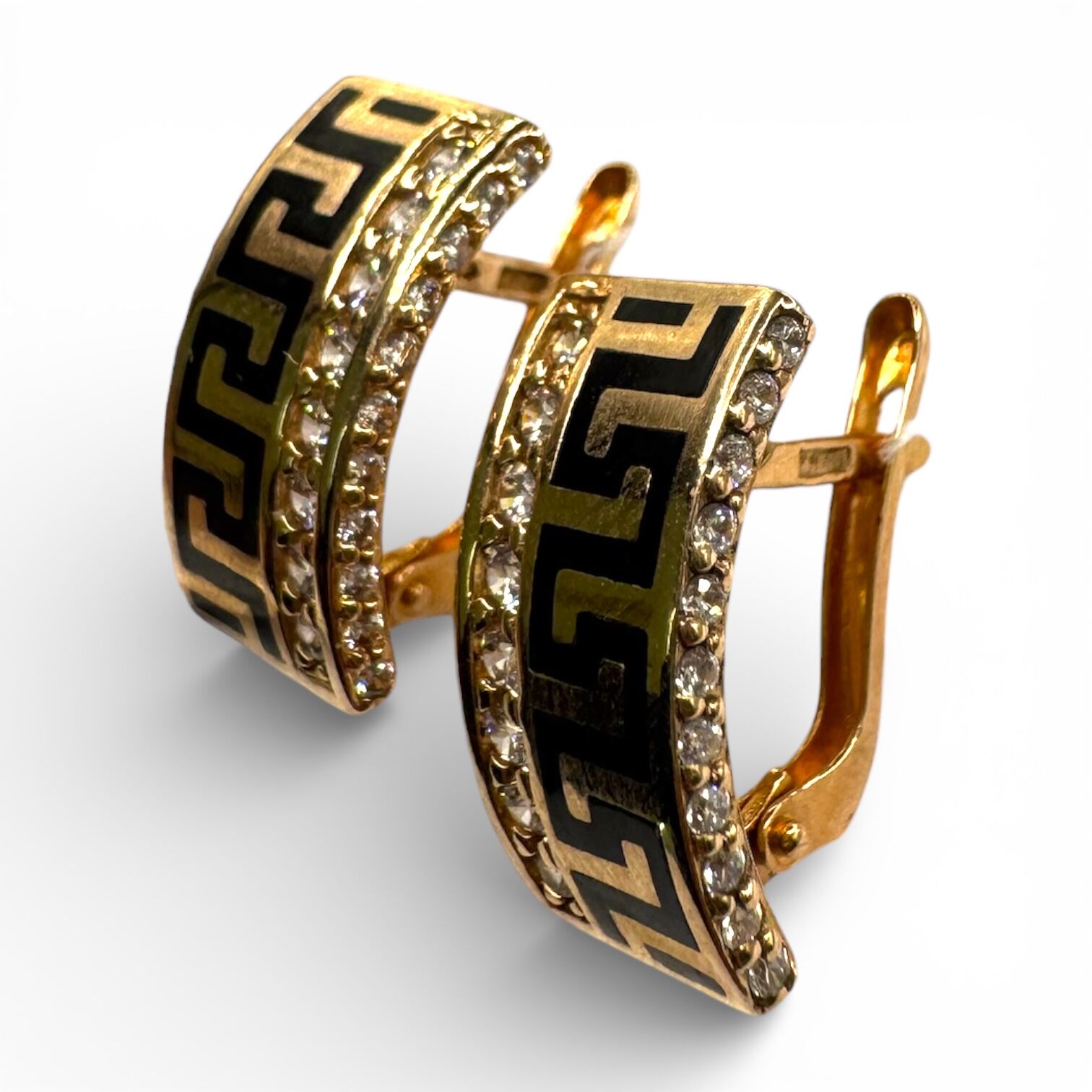 Золотые серьги с фианитами