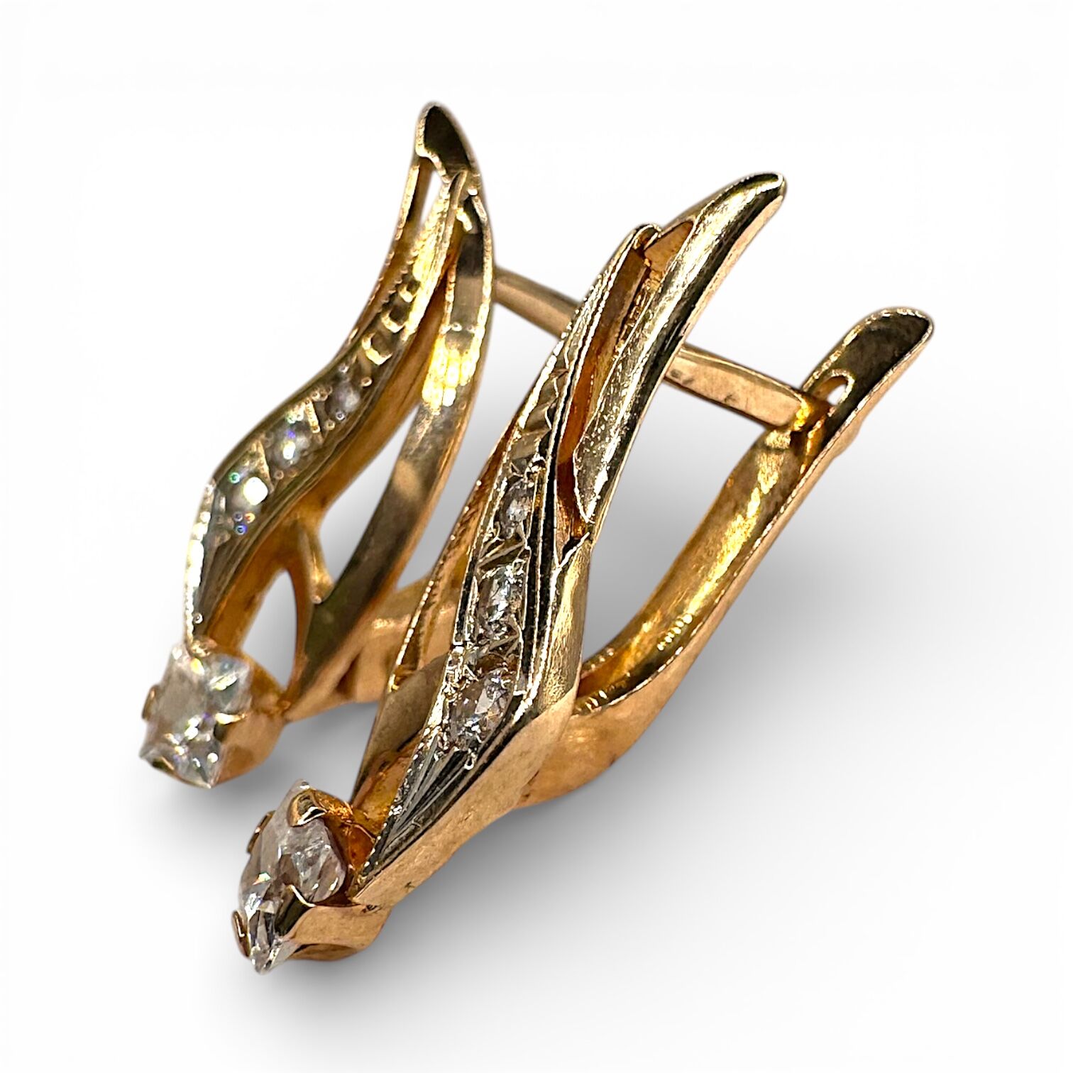 Золоті сережки з фіанітами