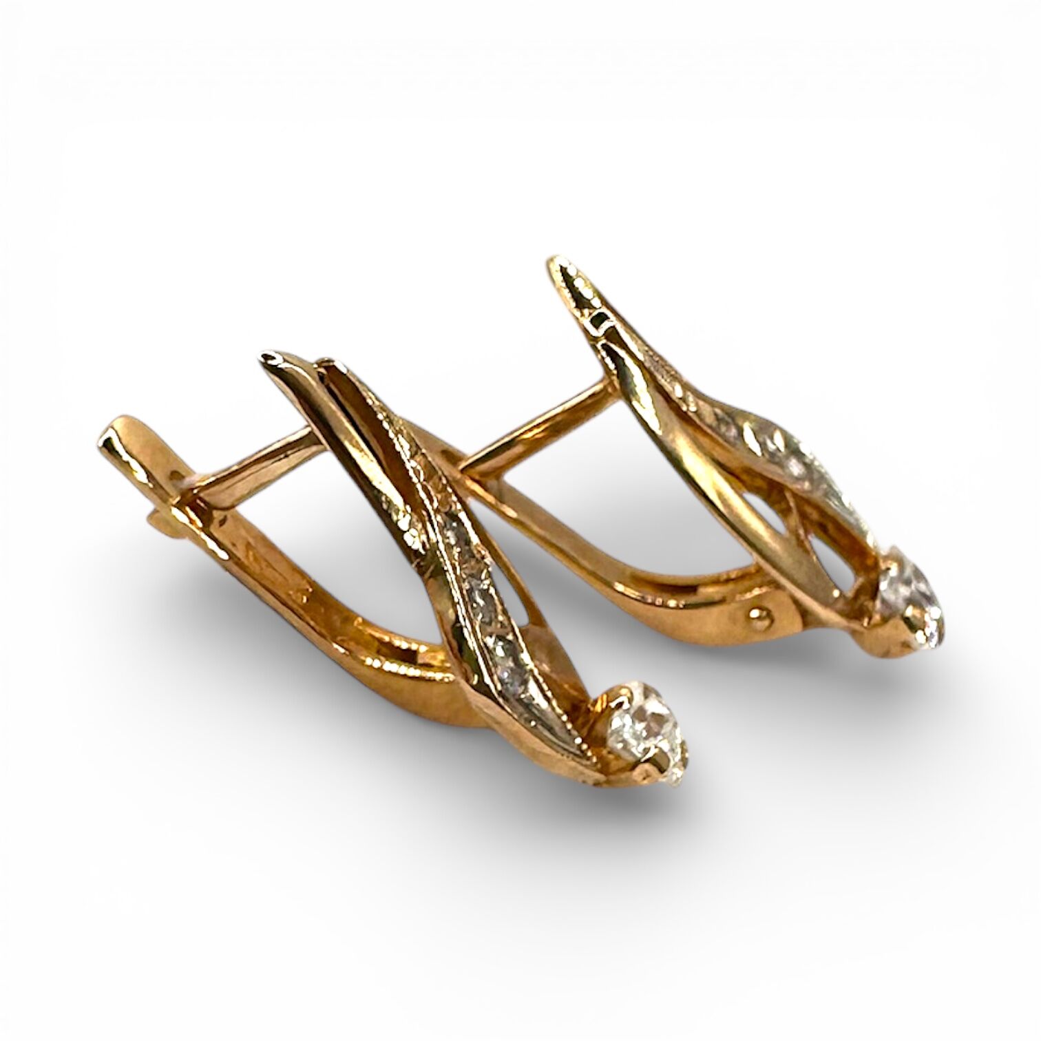 Золоті сережки з фіанітами