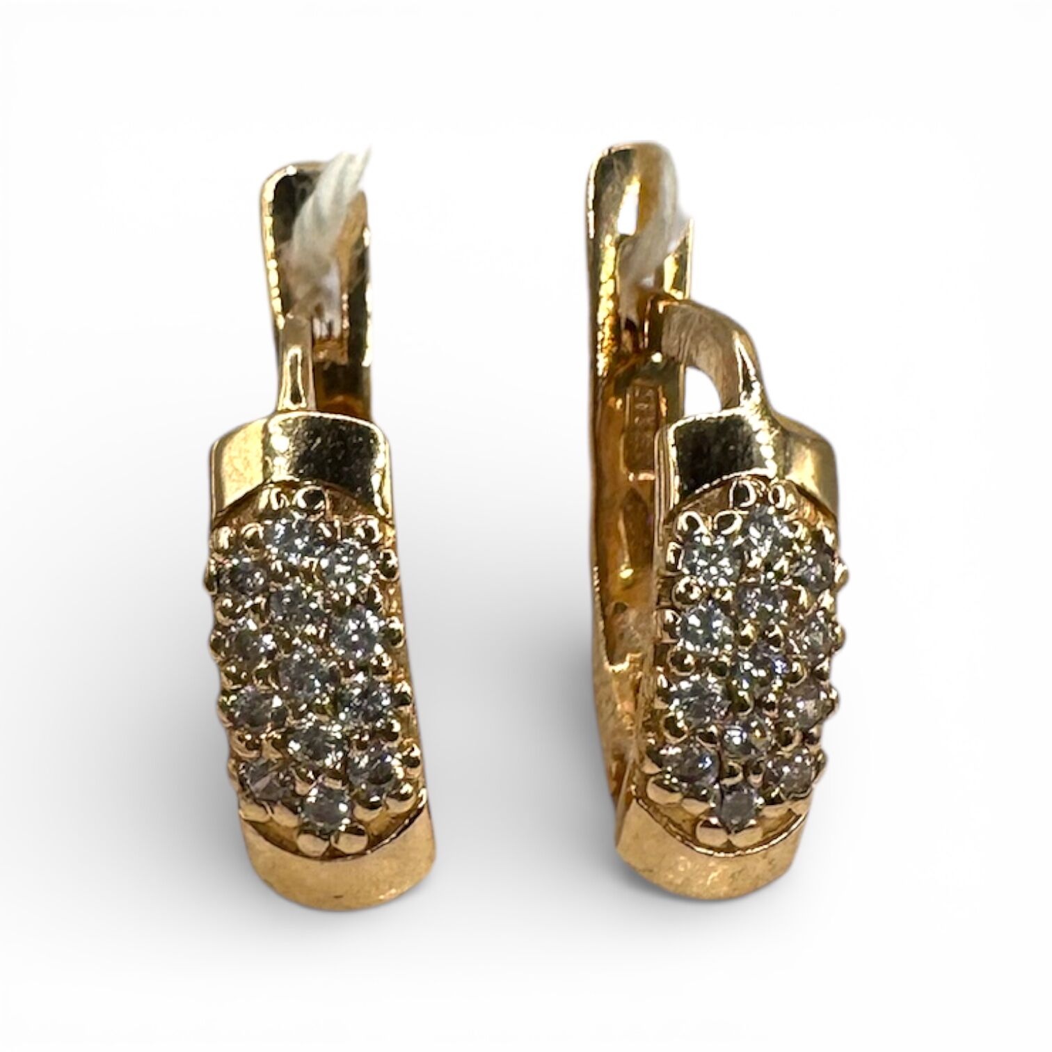 Золотые серьги с фианитами