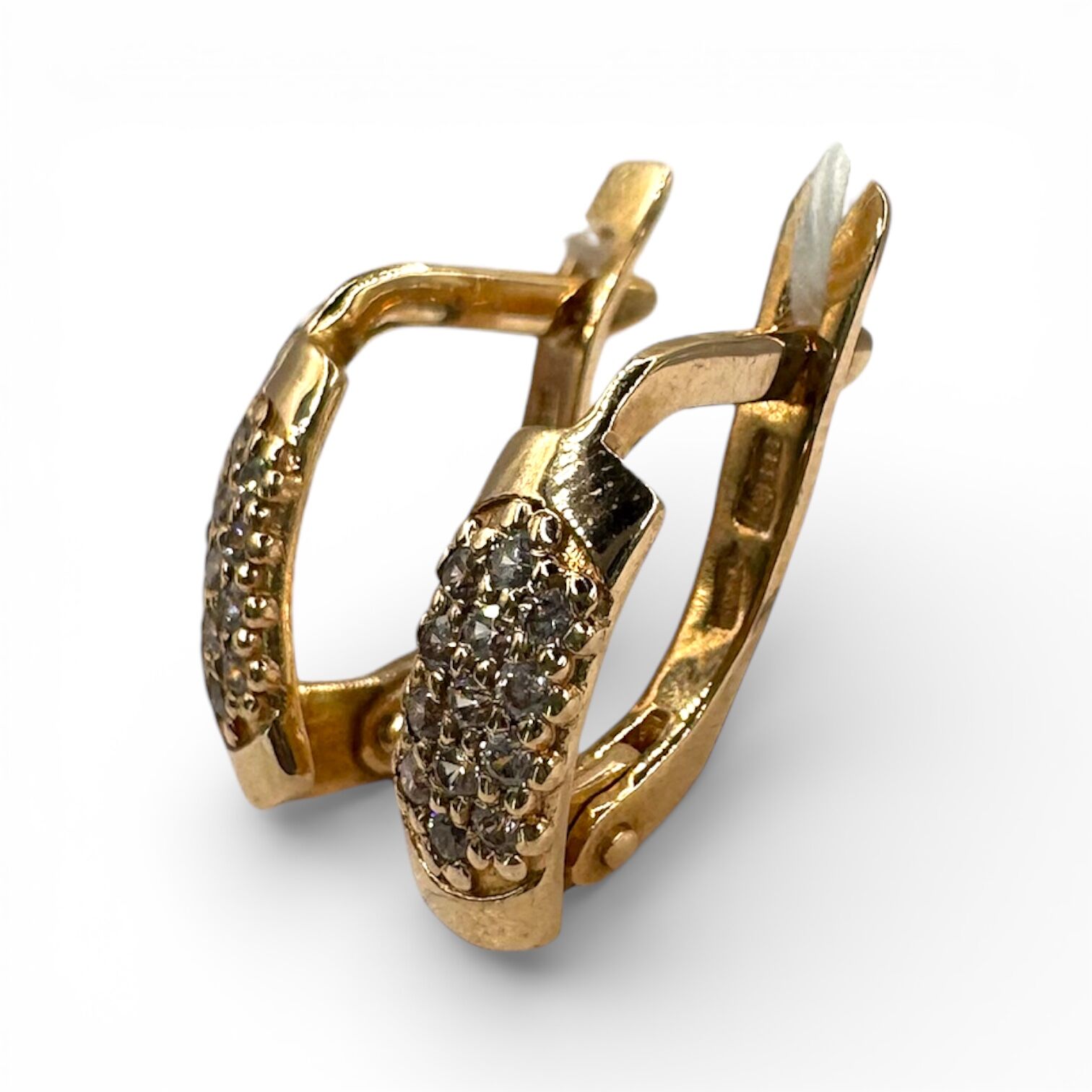 Золотые серьги с фианитами