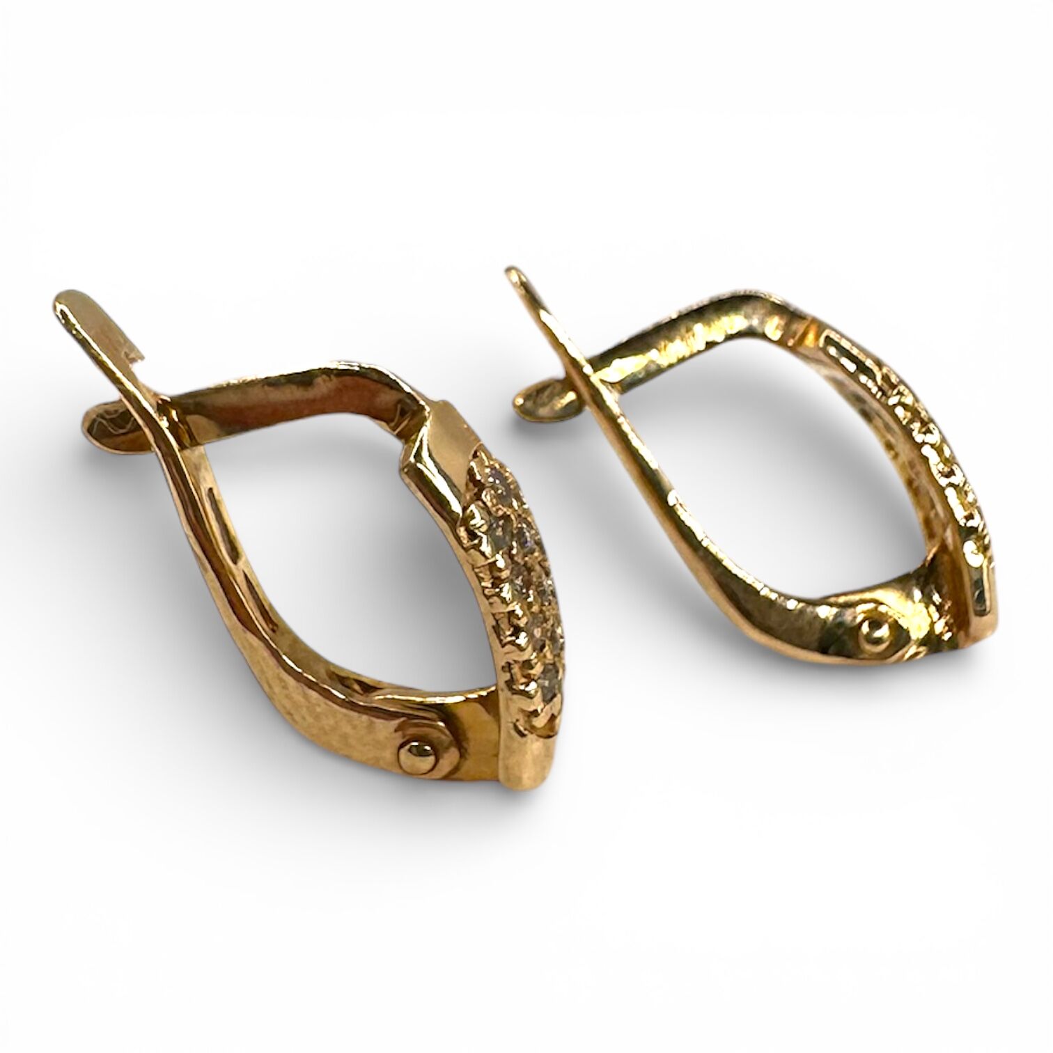 Золотые серьги с фианитами