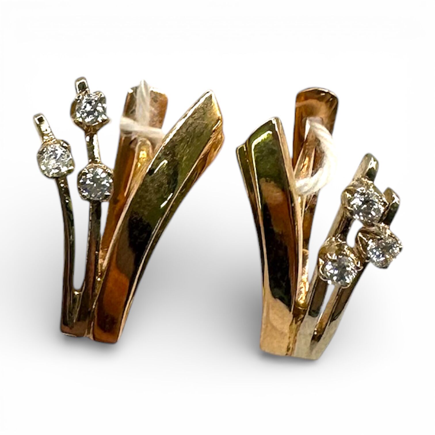 Золотые серьги с фианитами