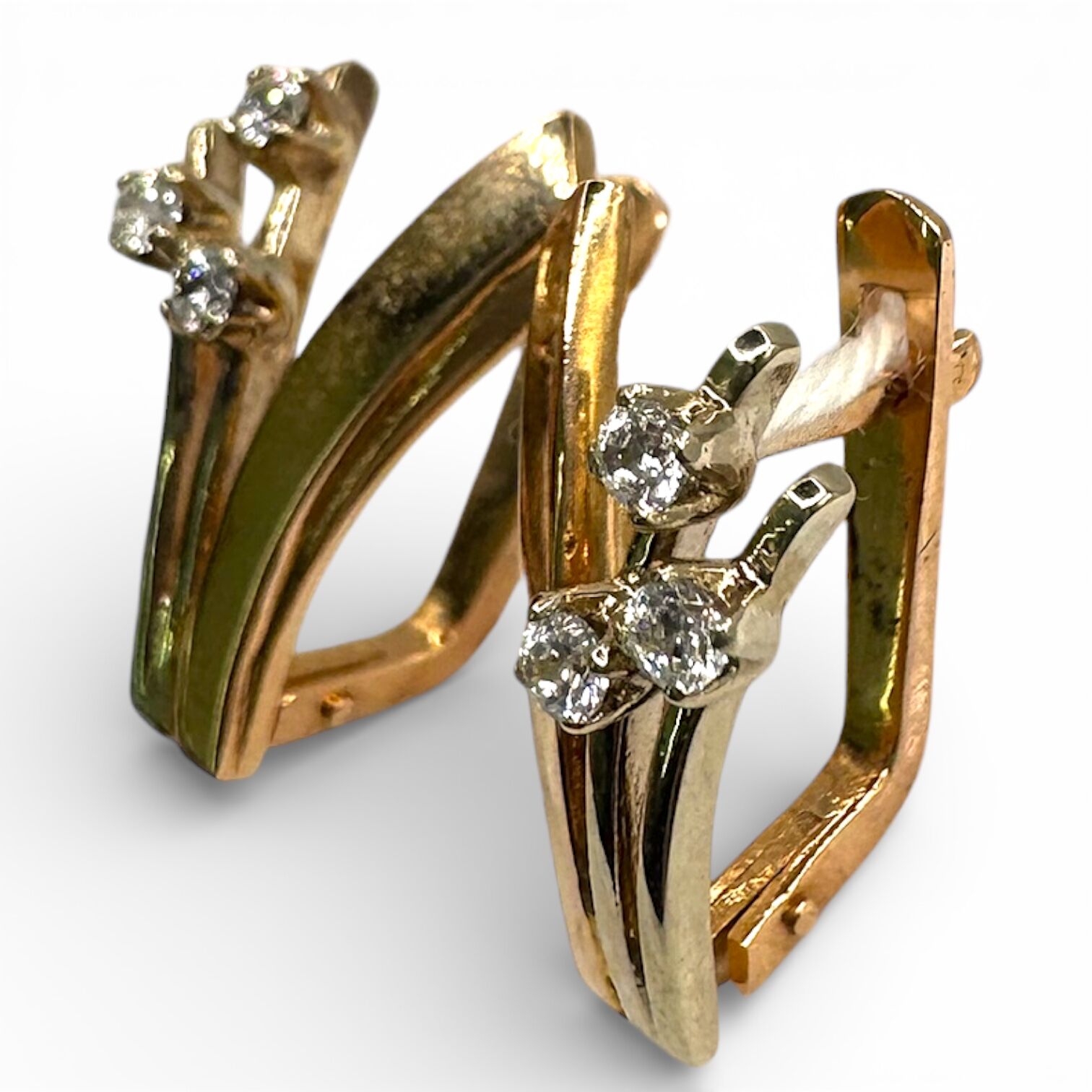 Золотые серьги с фианитами