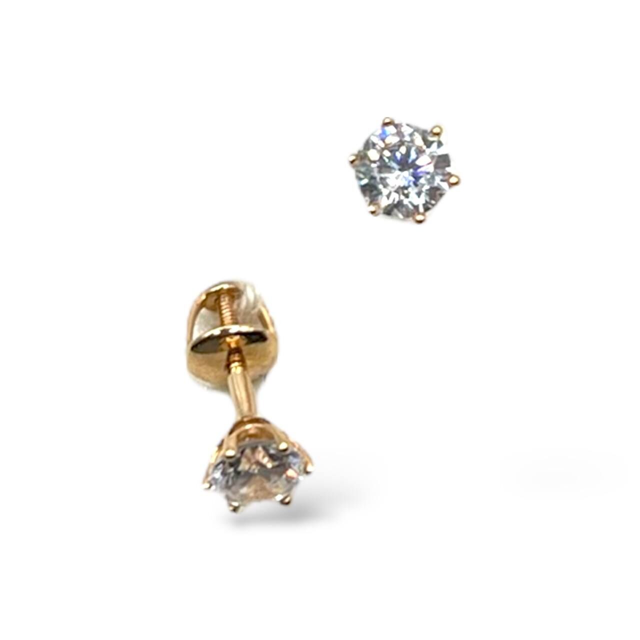 Золотые серьги с фианитами