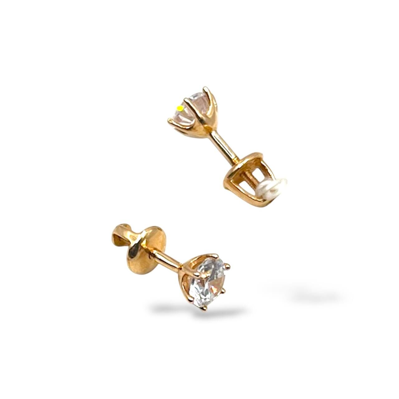 Золотые серьги с фианитами