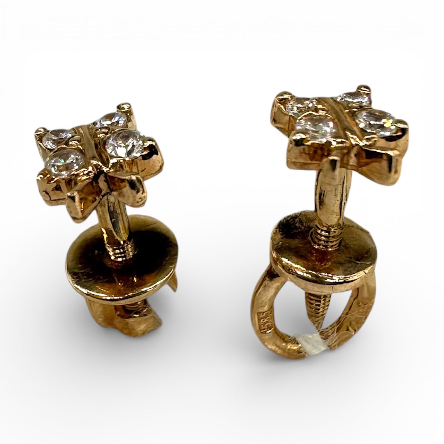 Золотые серьги с фианитами