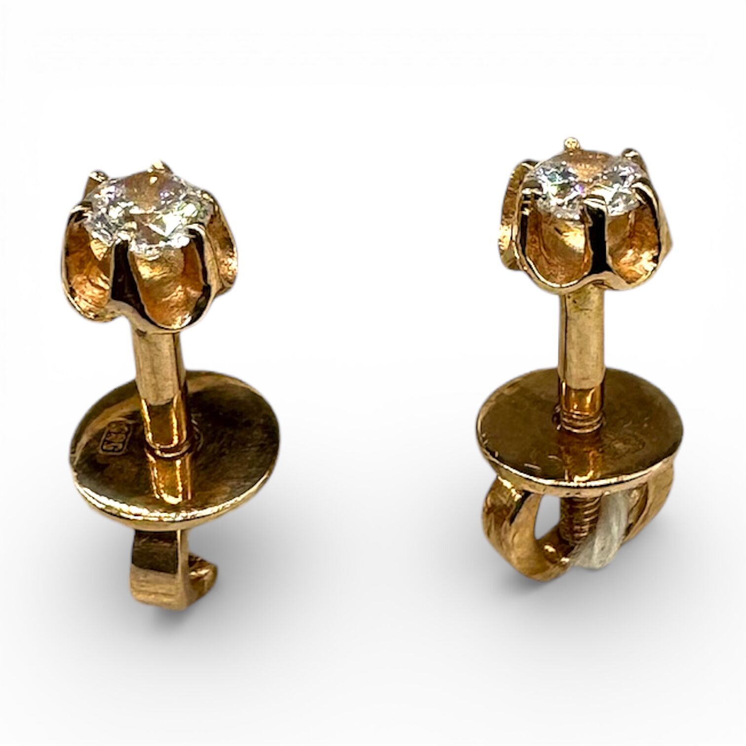 Золотые серьги с фианитами