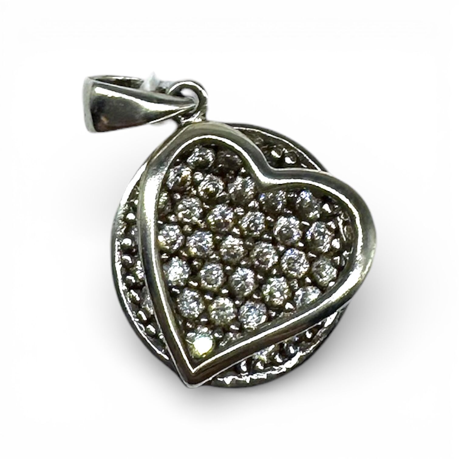 Срібна підвіска з фіанітами