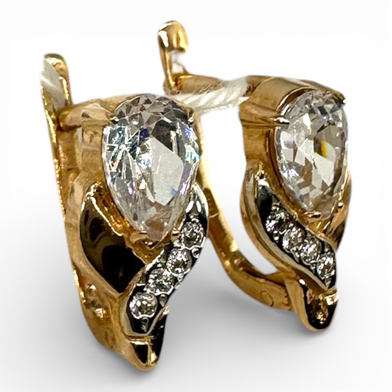 Золоті сережки з фіанітами