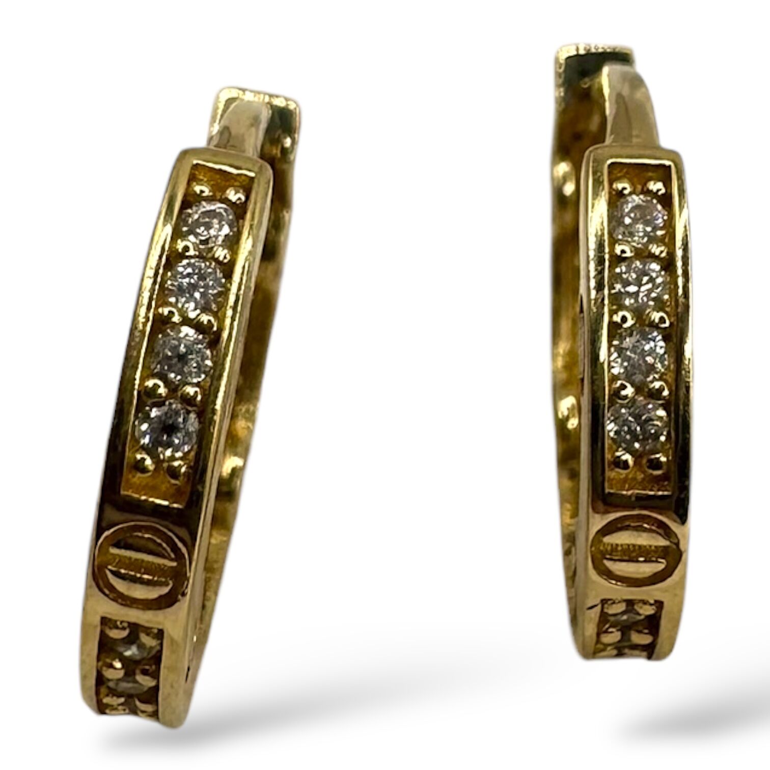 Золотые серьги с фианитами