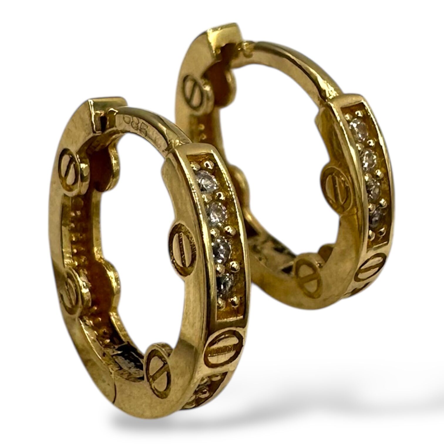 Золотые серьги с фианитами