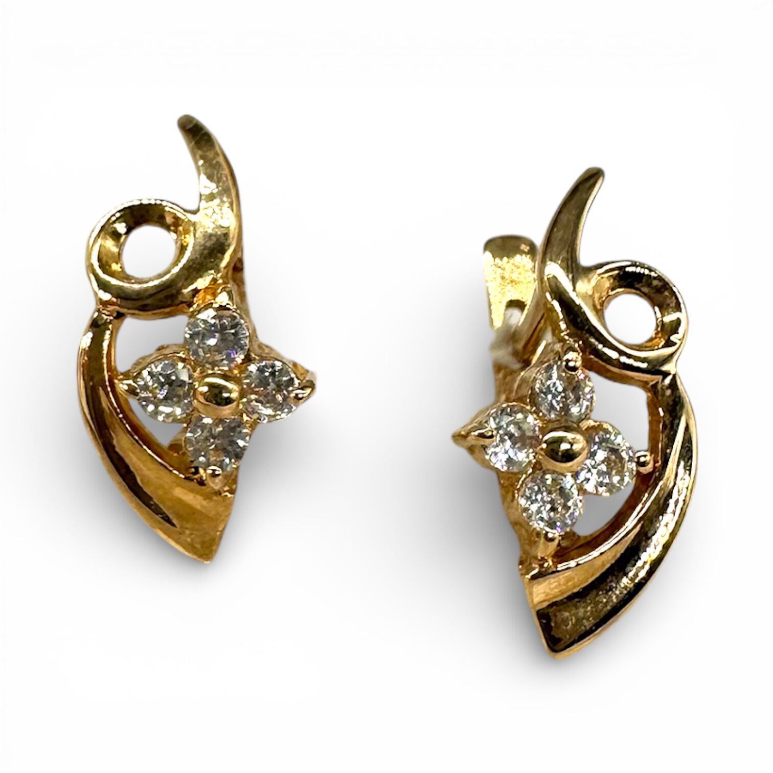 Золоті сережки з фіанітами