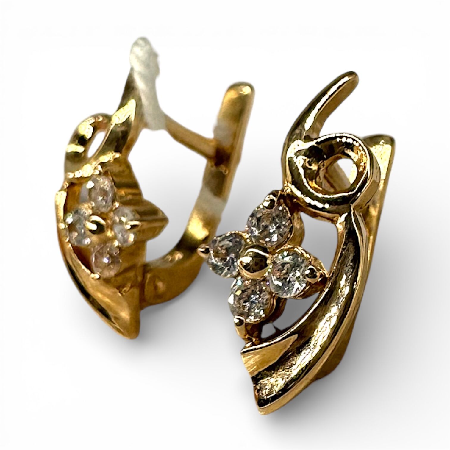 Золоті сережки з фіанітами