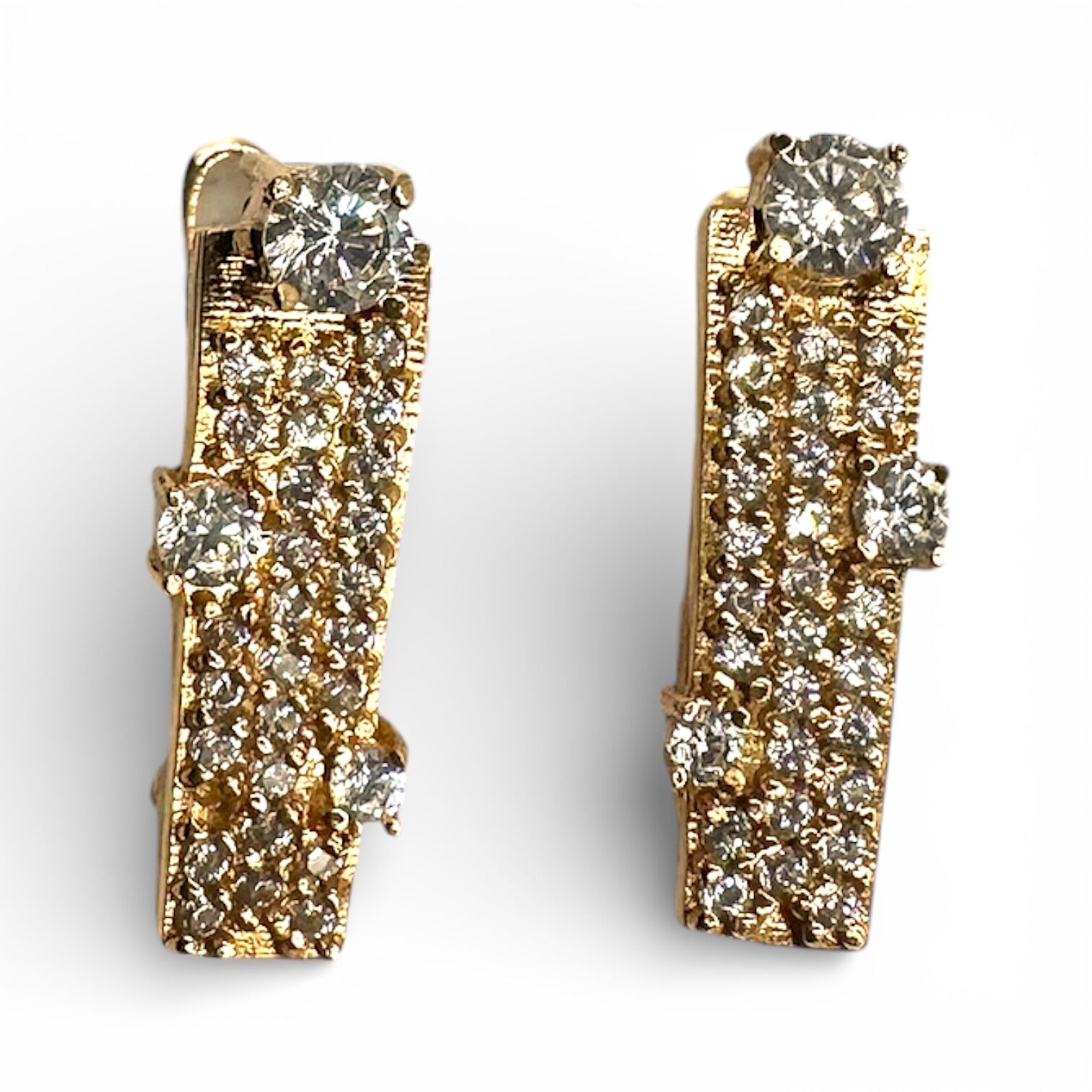 Золотые серьги с фианитами