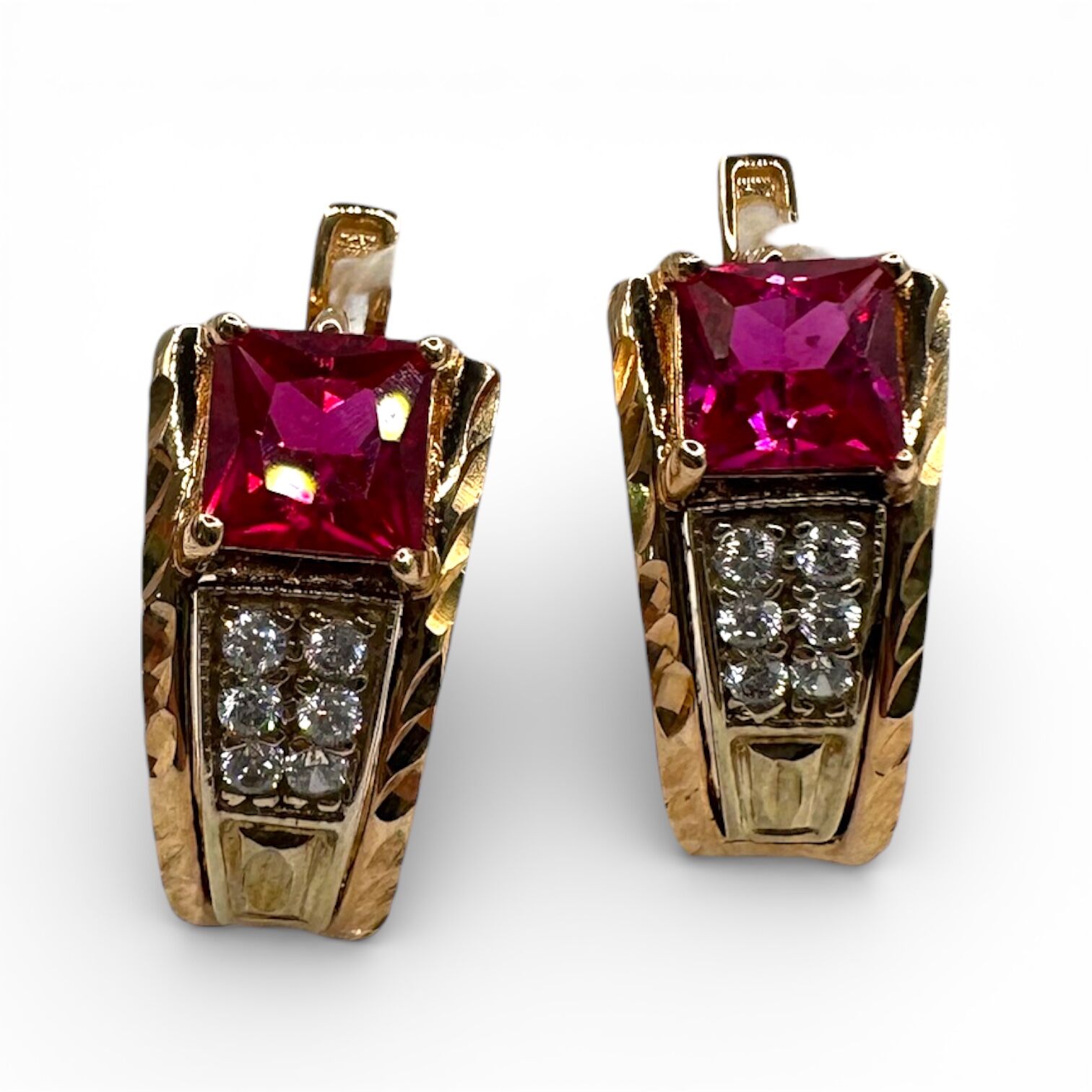 Золоті сережки з фіанітами